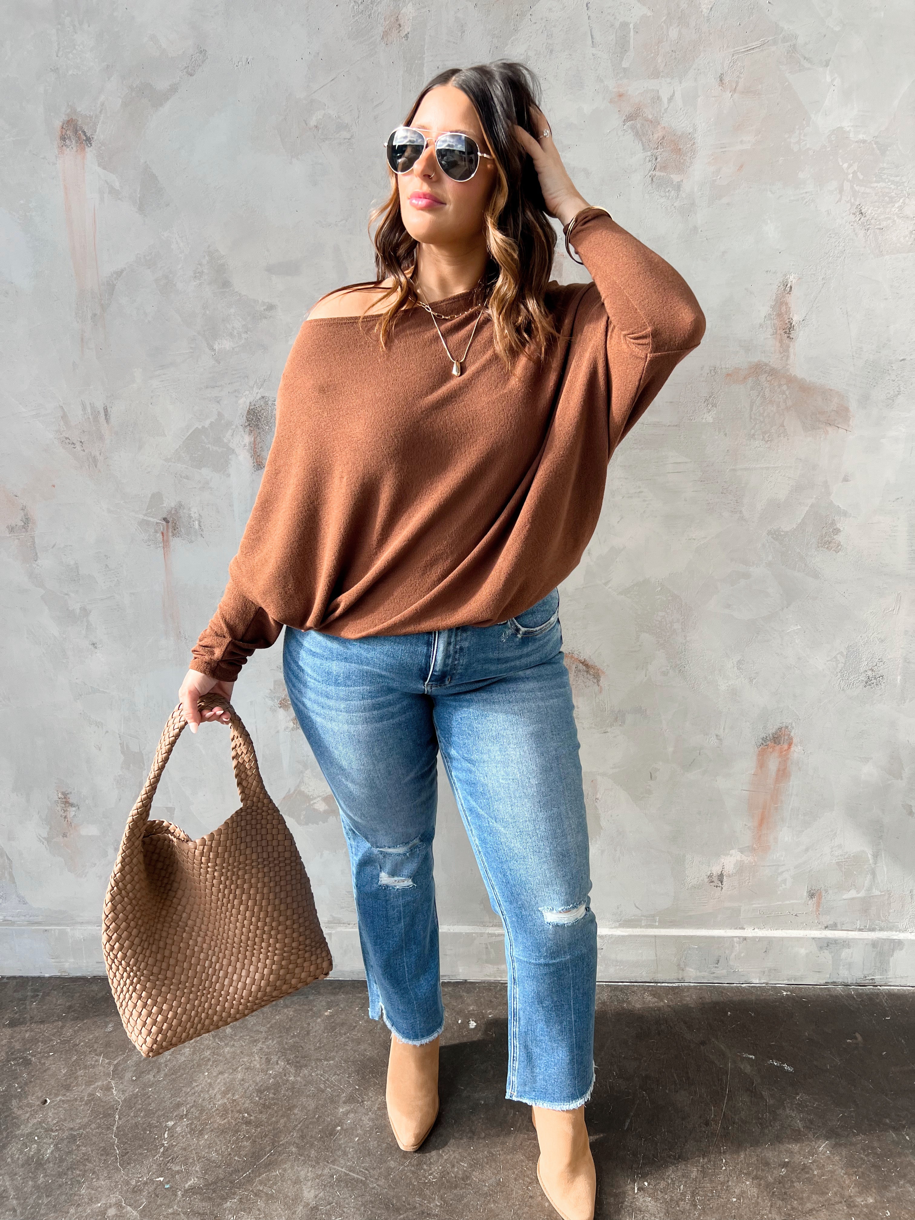 Favorite Comfy Tunic - TIRAMISU - willows clothing L/S Shirt