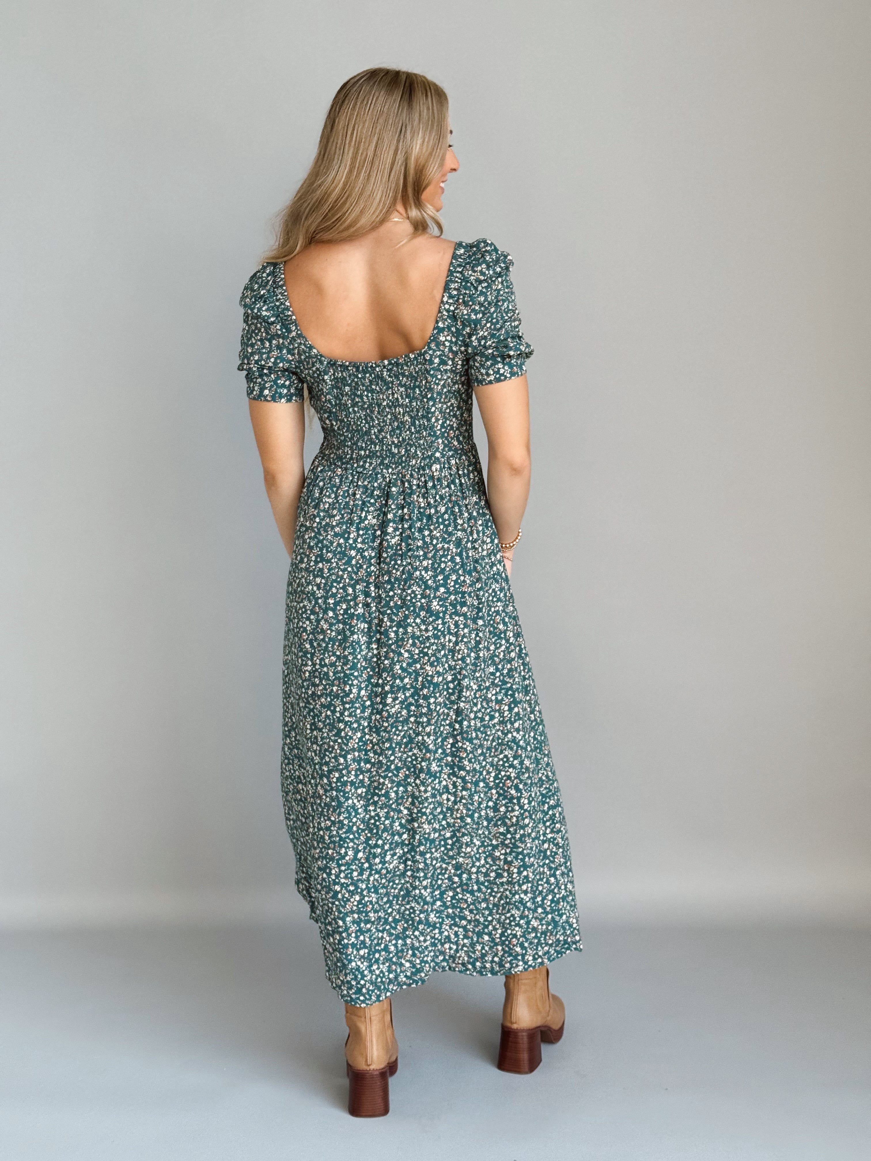 Felicity Dress - TEAL - willows clothing MIDI DRESS