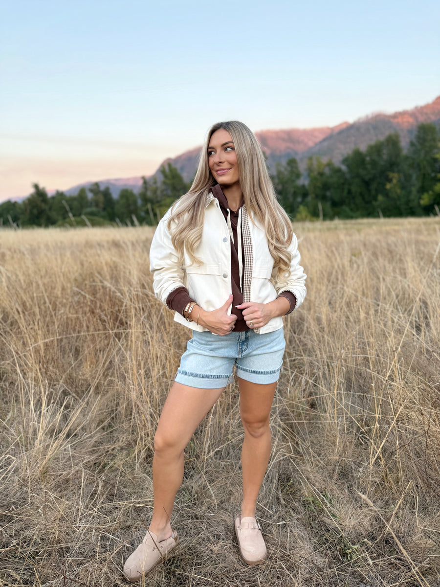 Fergalicious Jacket- CREAM/BROWN - willows clothing JACKET