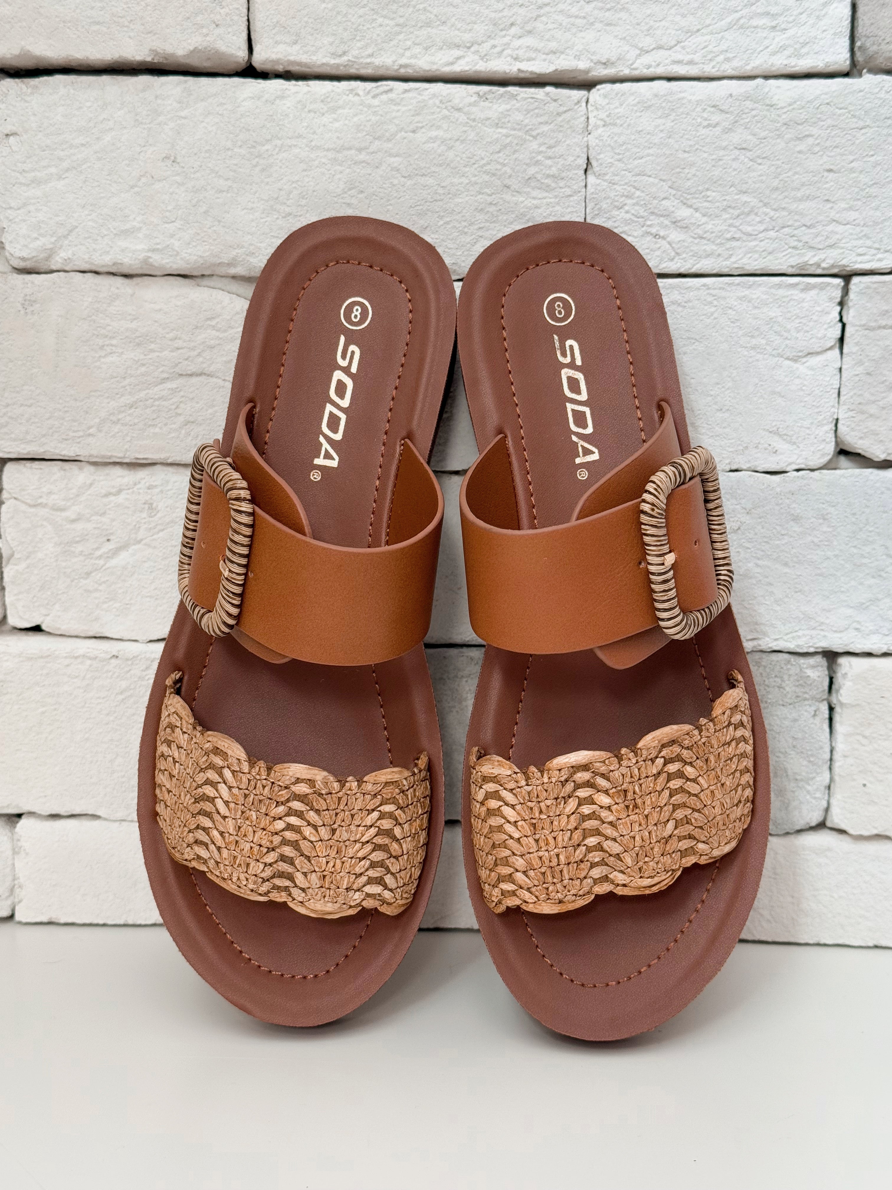 Fernandina Sandals - COGNAC - willows clothing SANDALS