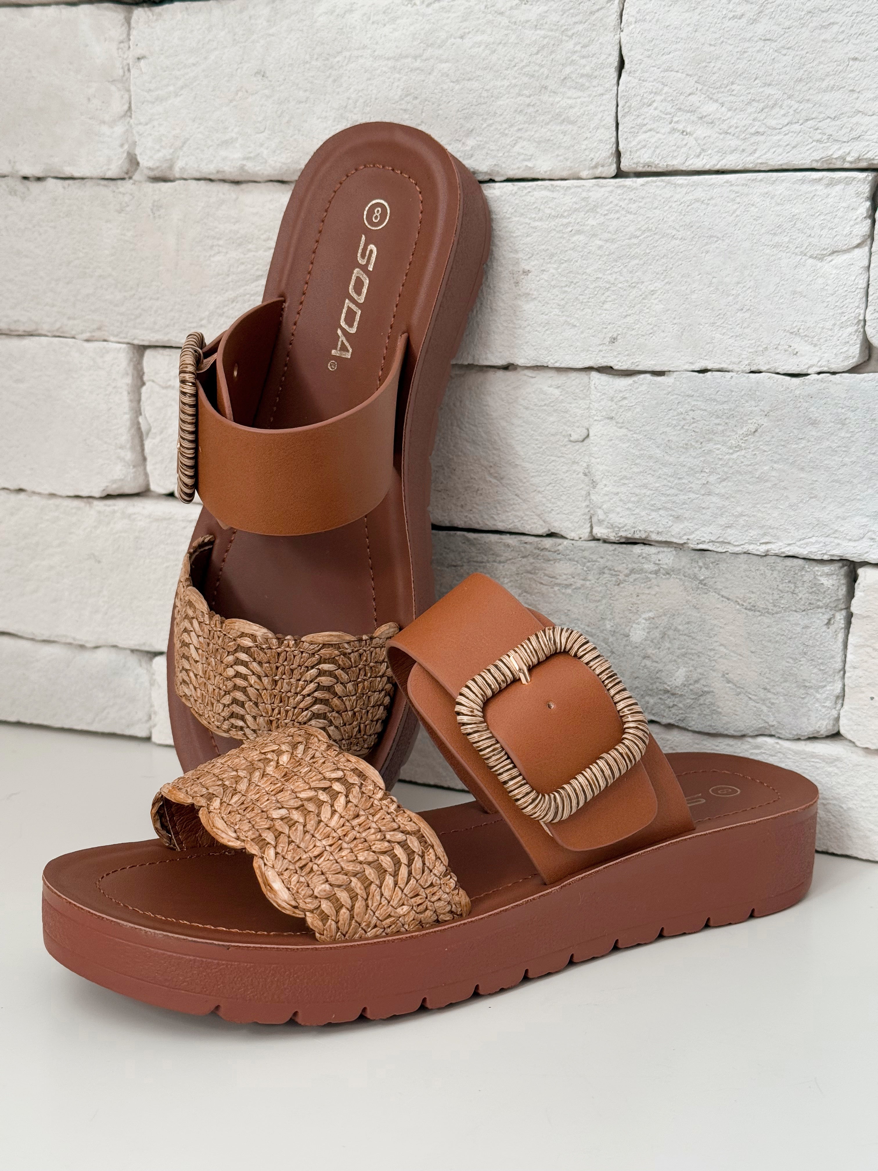 Fernandina Sandals - COGNAC - willows clothing SANDALS