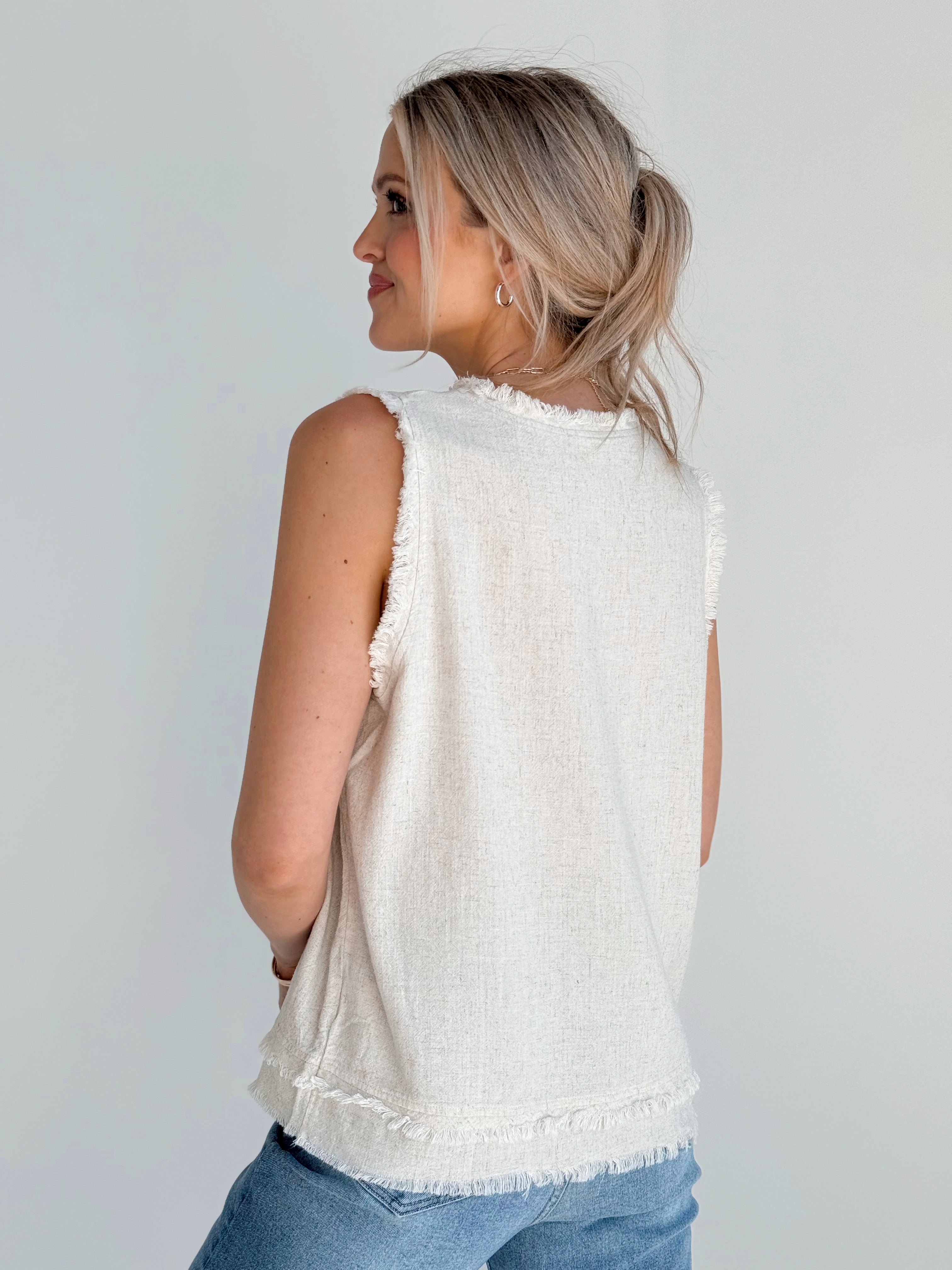 Field Of Days Tank - NATURAL - willows clothing TANK