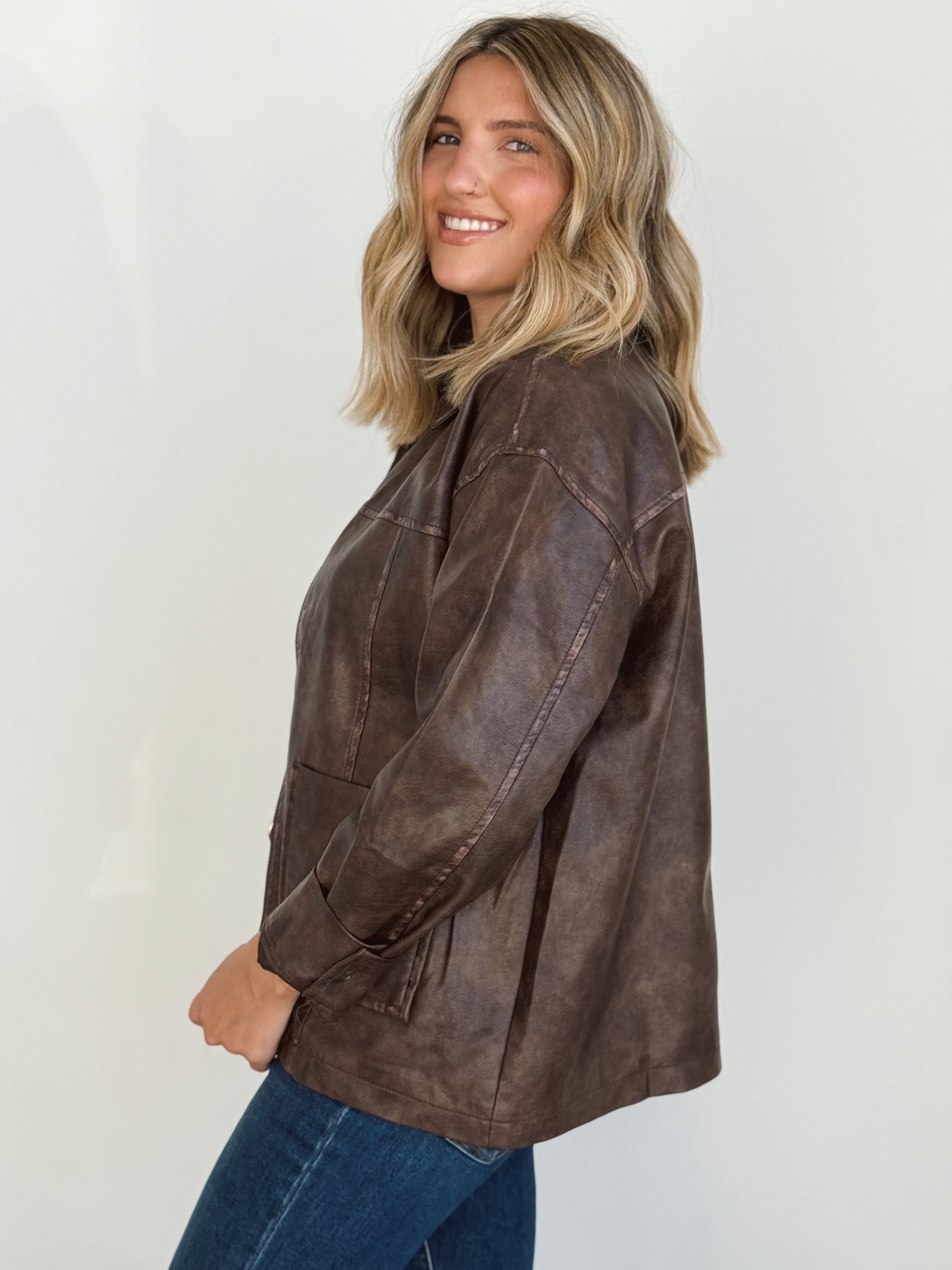 Fieldstone Jacket - BROWN - willows clothing LEATHER JACKET