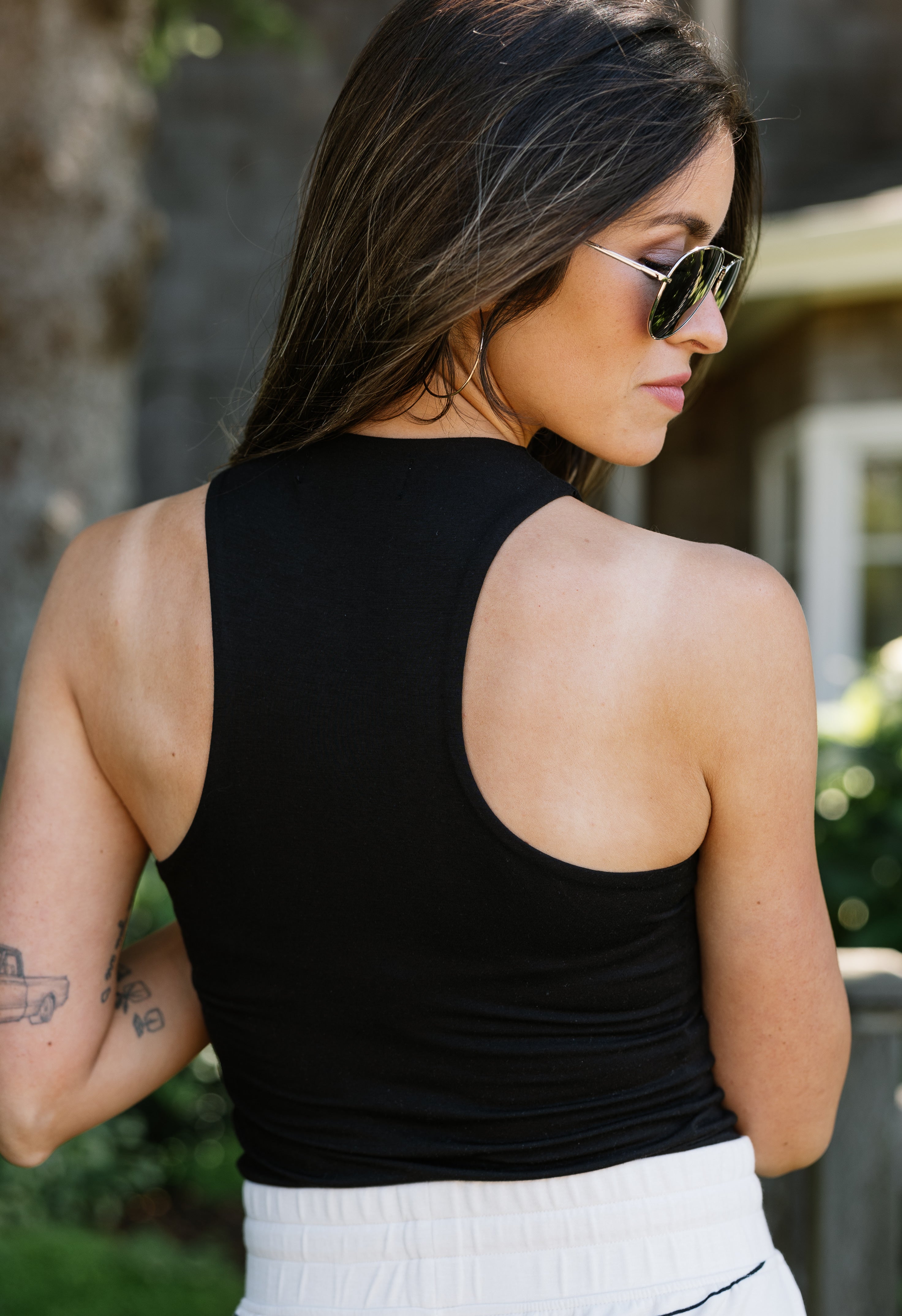 Final Touch High Neck Tank - BLACK - willows clothing TANK