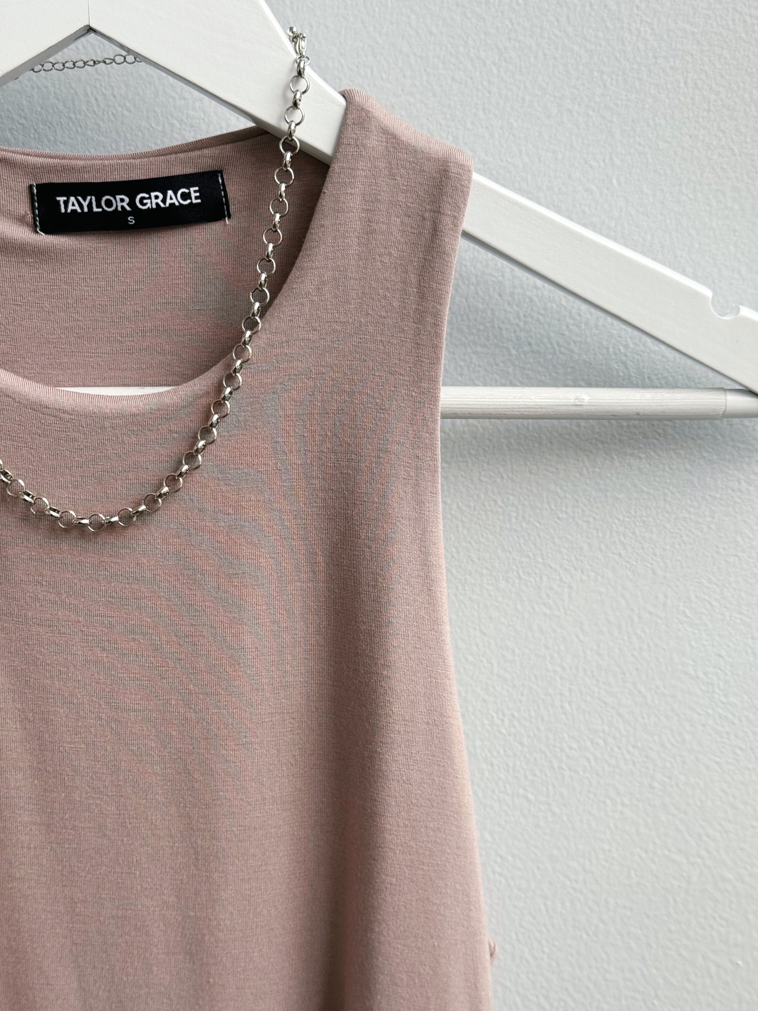 Final Touch High Neck Tank - TAUPE - willows clothing TANK