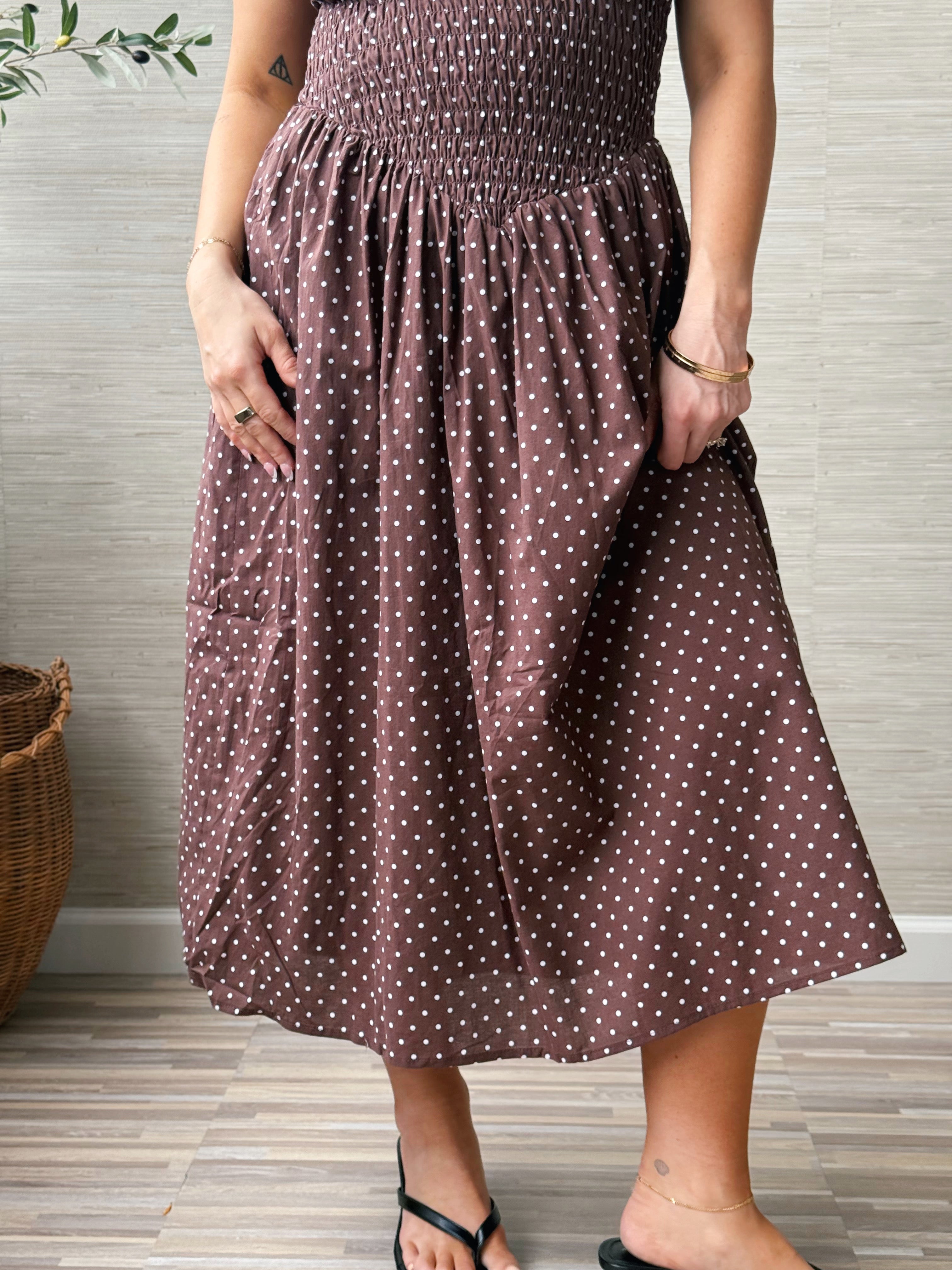 Finley Dress - MOCHA - willows clothing MIDI DRESS