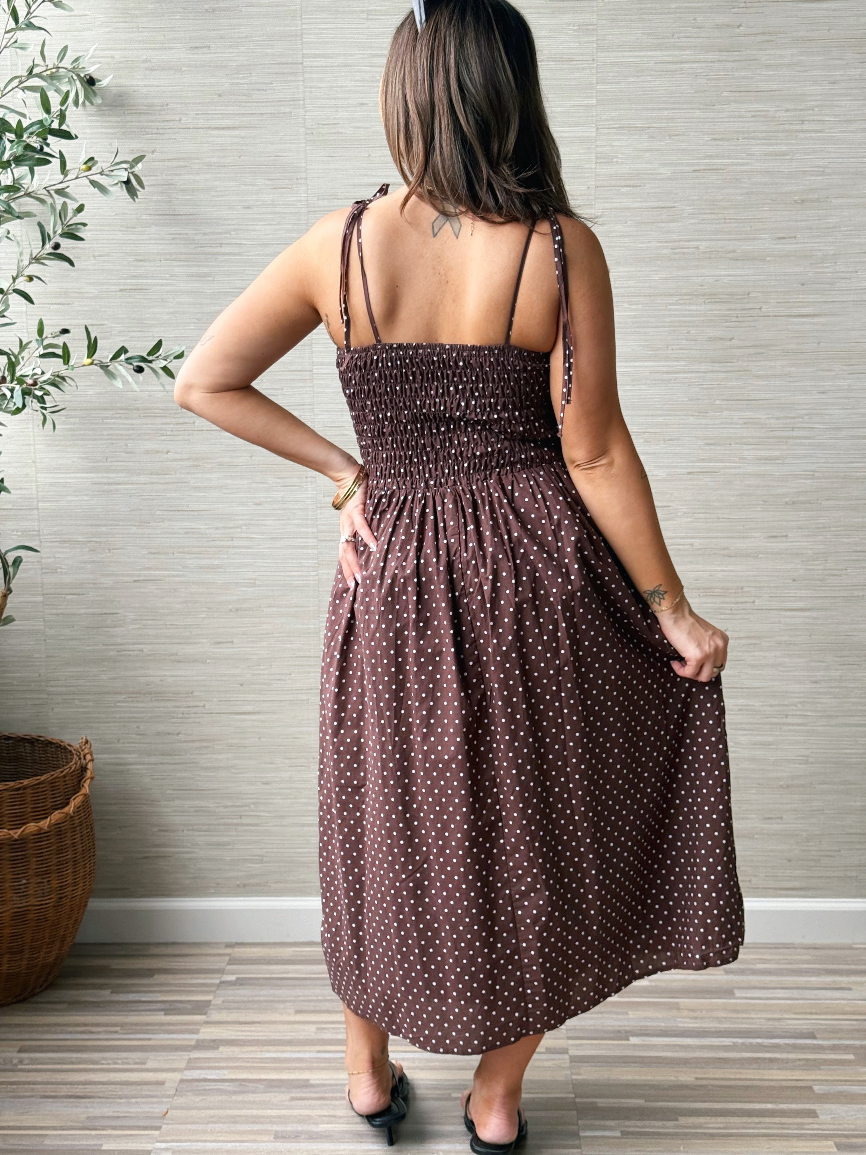 Finley Dress - MOCHA - willows clothing MIDI DRESS