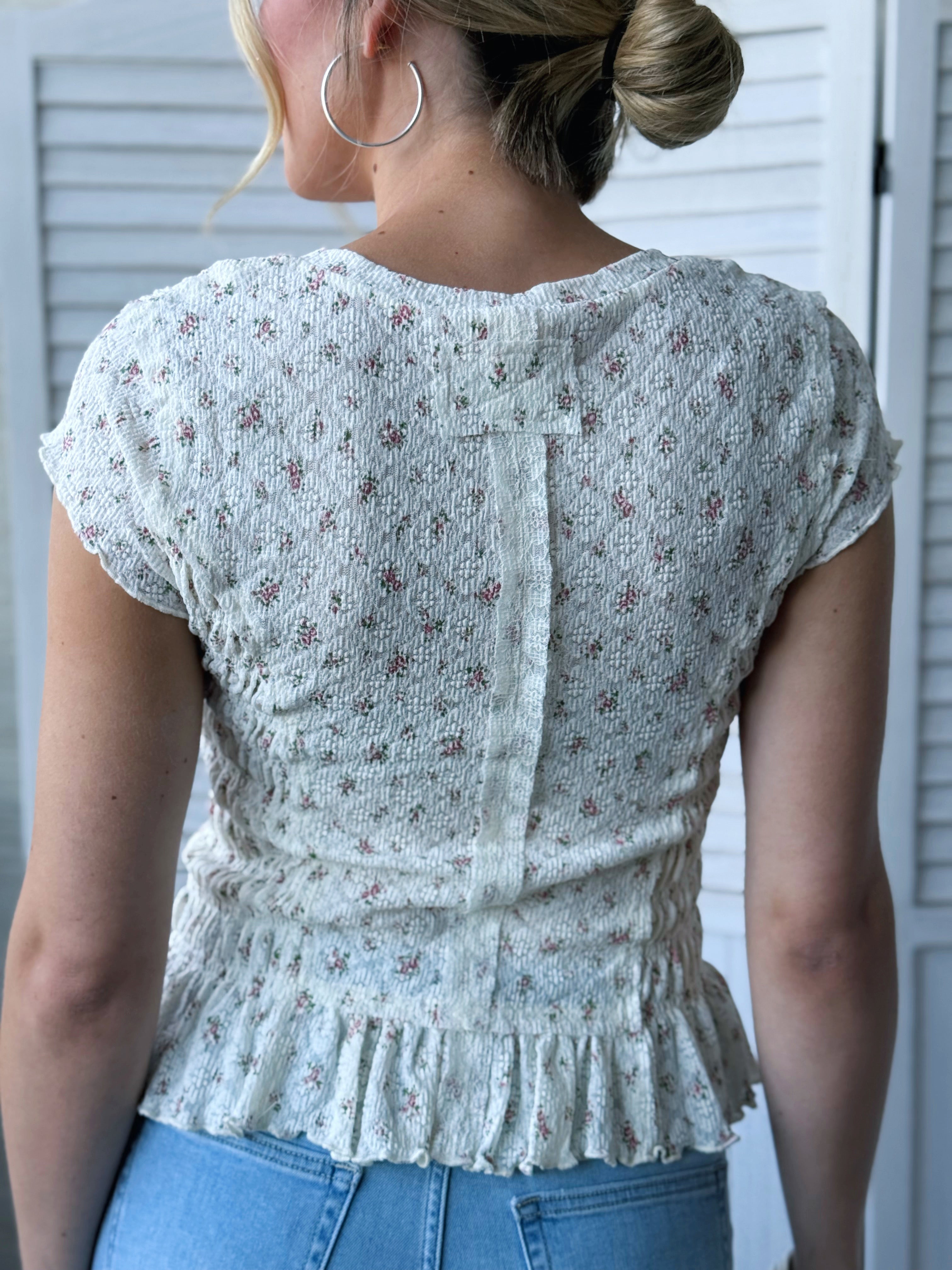 Florrie Tee - ECRU - willows clothing BLOUSE
