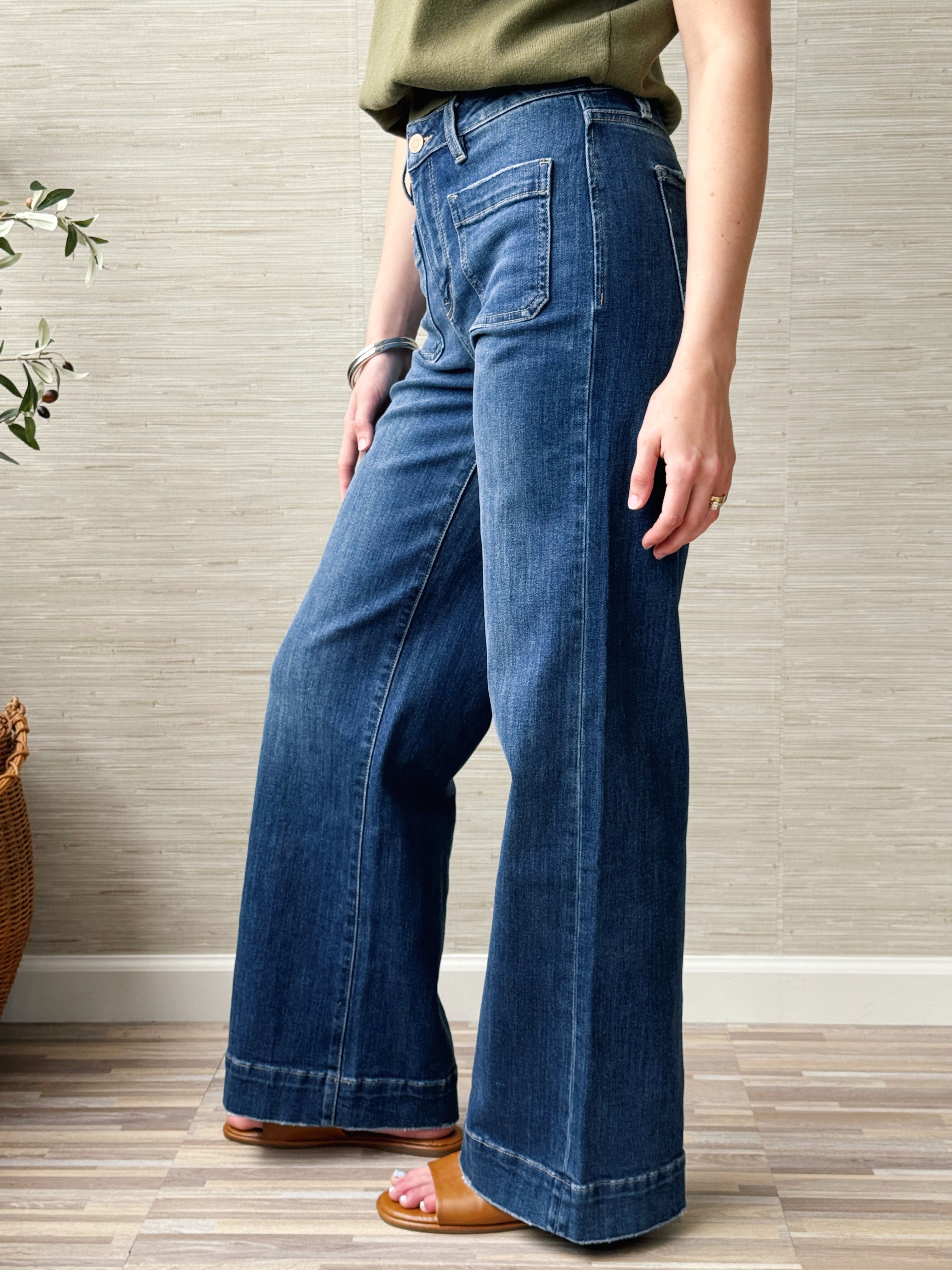 [FLYING MONKEY] Danny Jean - DARK DENIM - willows clothing WIDE LEG