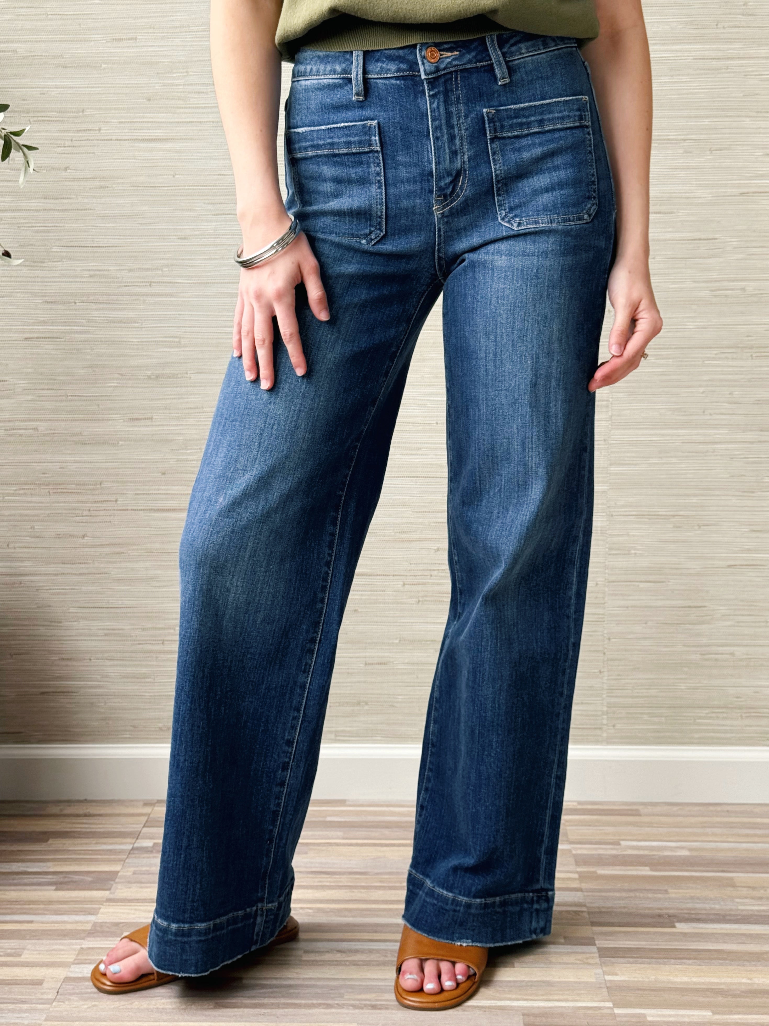 [FLYING MONKEY] Danny Jean - DARK DENIM - willows clothing WIDE LEG