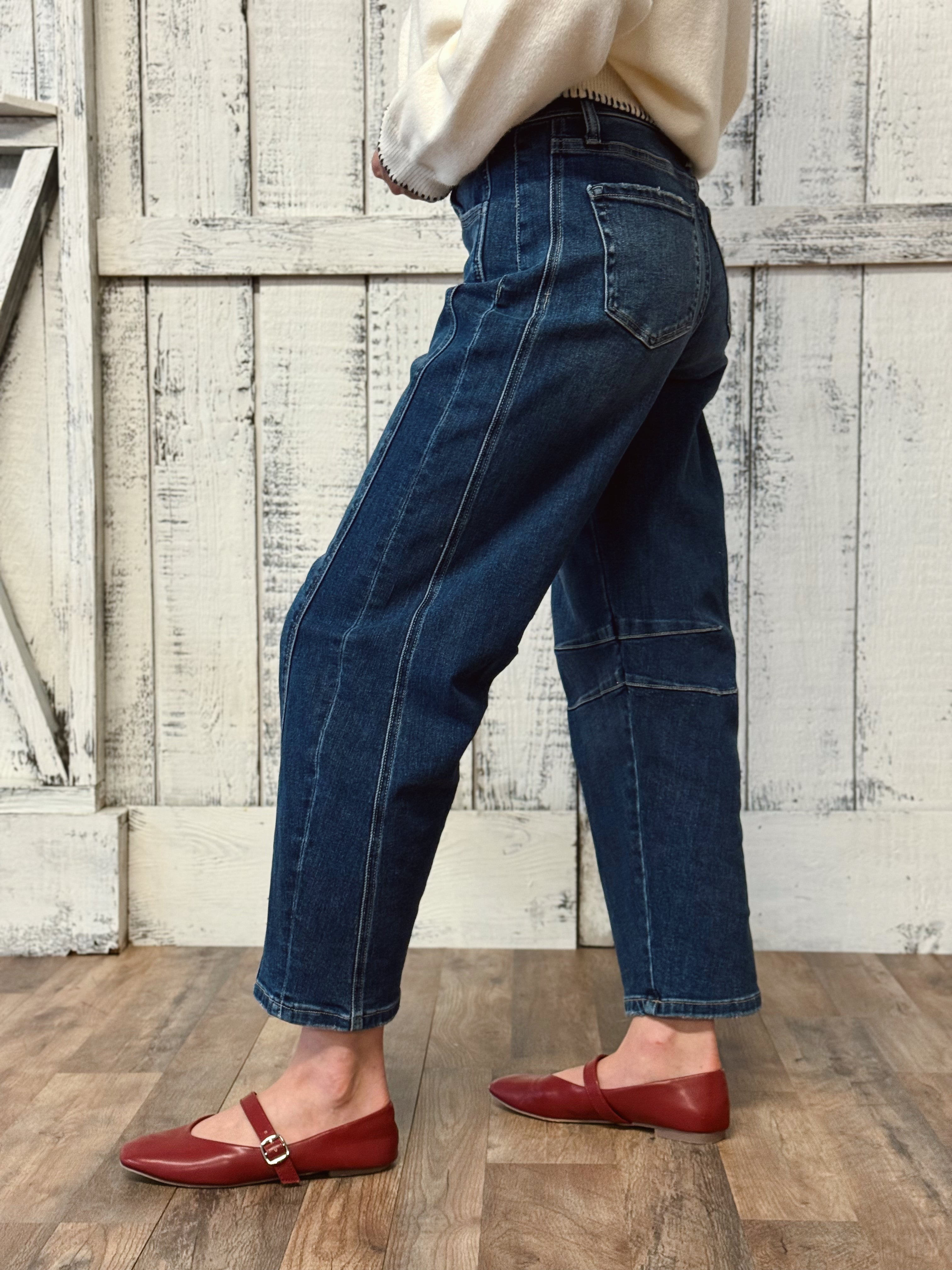 [FLYING MONKEY] Kerry Jean - DARK WASH - willows clothing BARREL JEAN