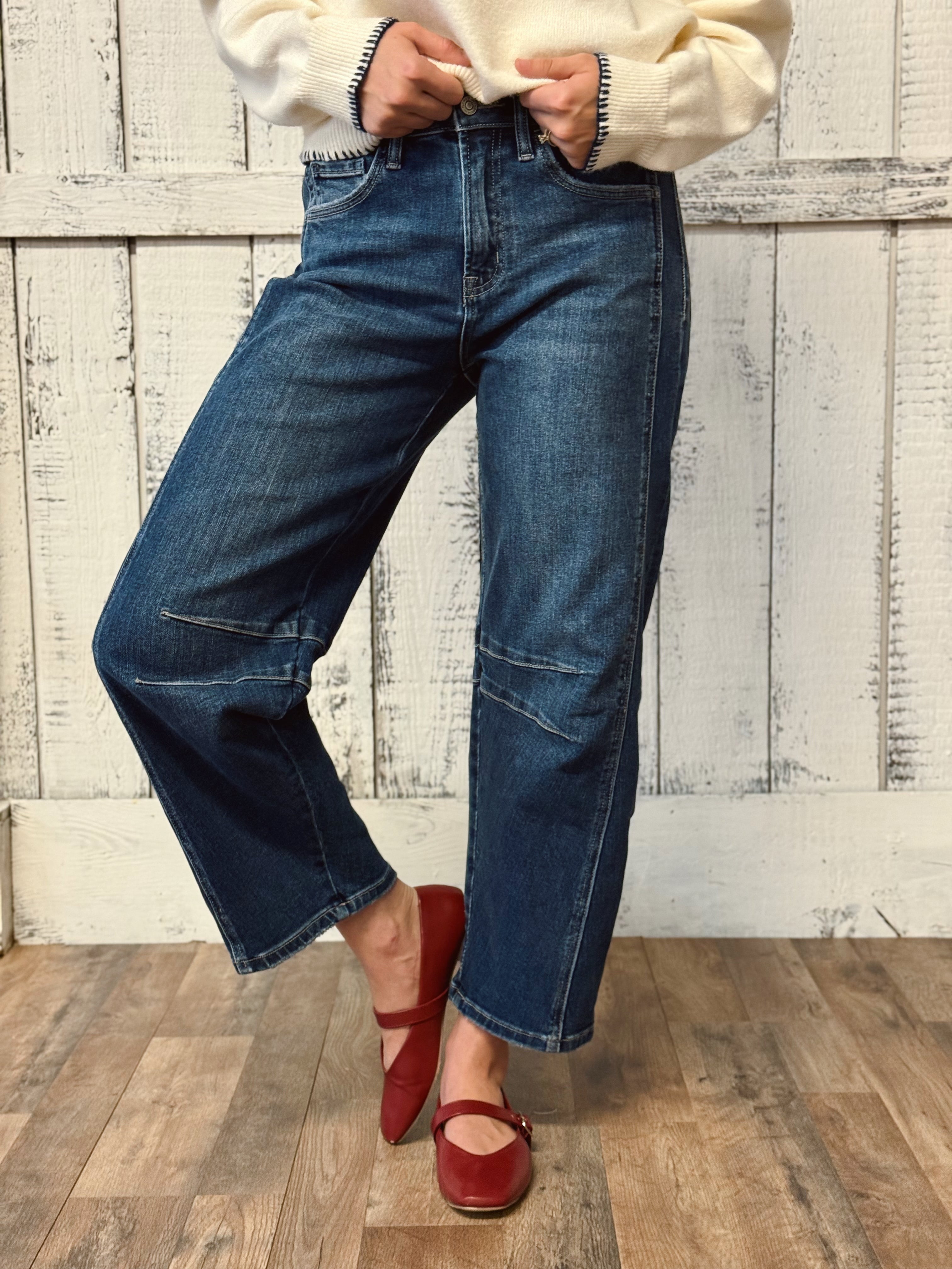 [FLYING MONKEY] Kerry Jean - DARK WASH - willows clothing BARREL JEAN