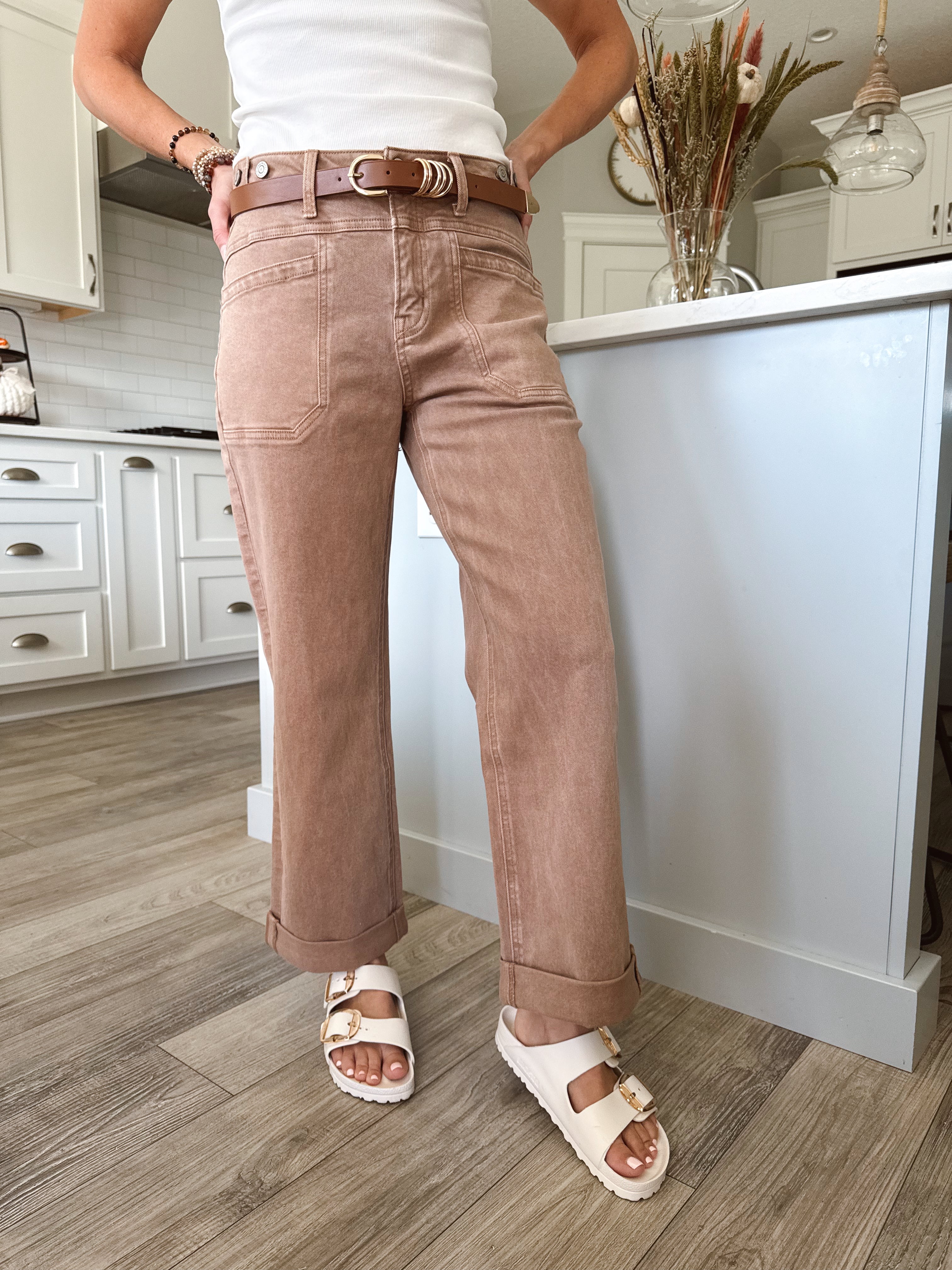 [FLYING MONKEY] Rhett Jean - WARM TAUPE - willows clothing WIDE LEG