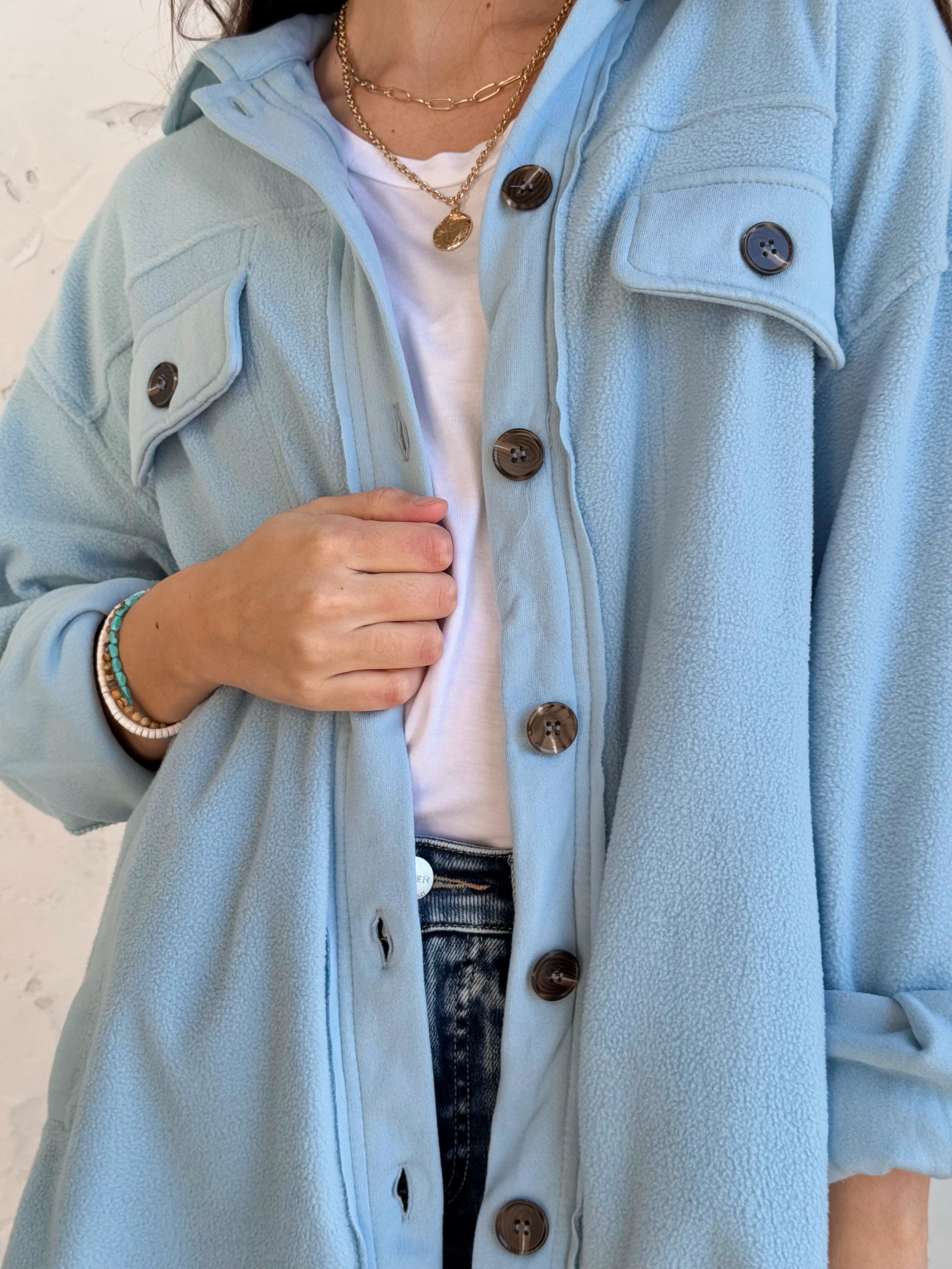 Forever Shacket - BABY BLUE - willows clothing JACKET