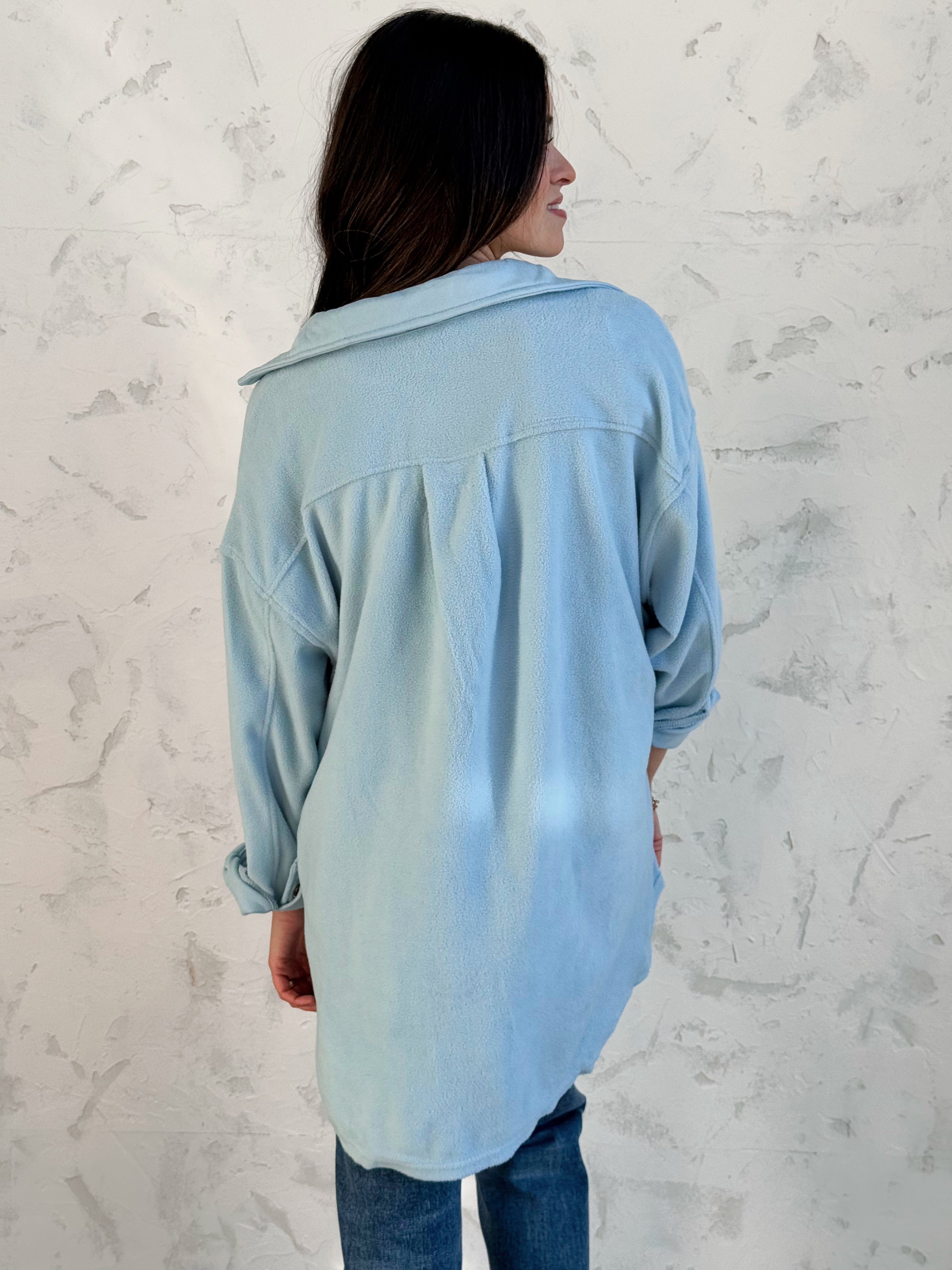 Forever Shacket - BABY BLUE - willows clothing JACKET