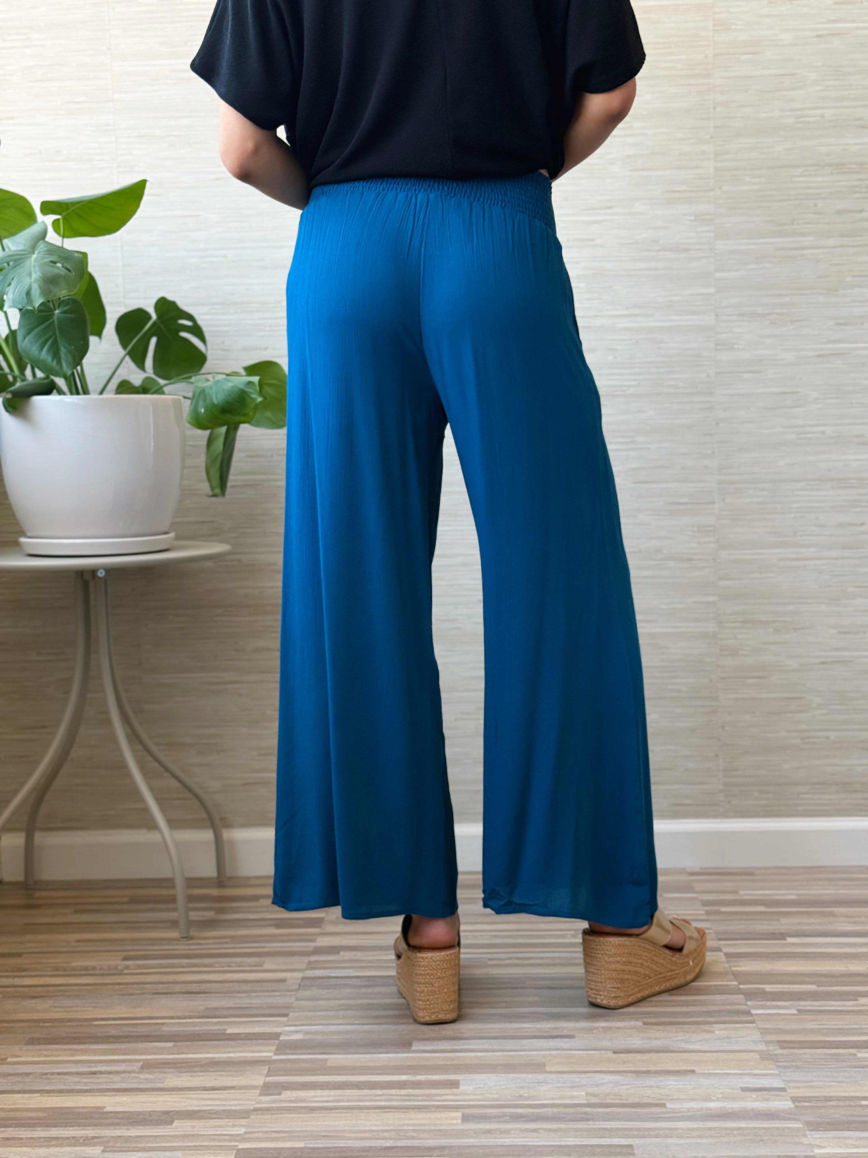 Free Flowing Pants - TEAL - willows clothing PANTS