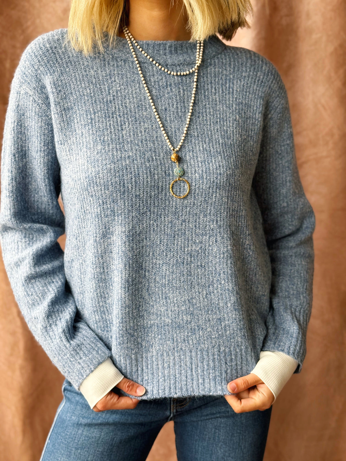 Frosty Morning Sweater - INDIGO - willows clothing L/S SHIRT