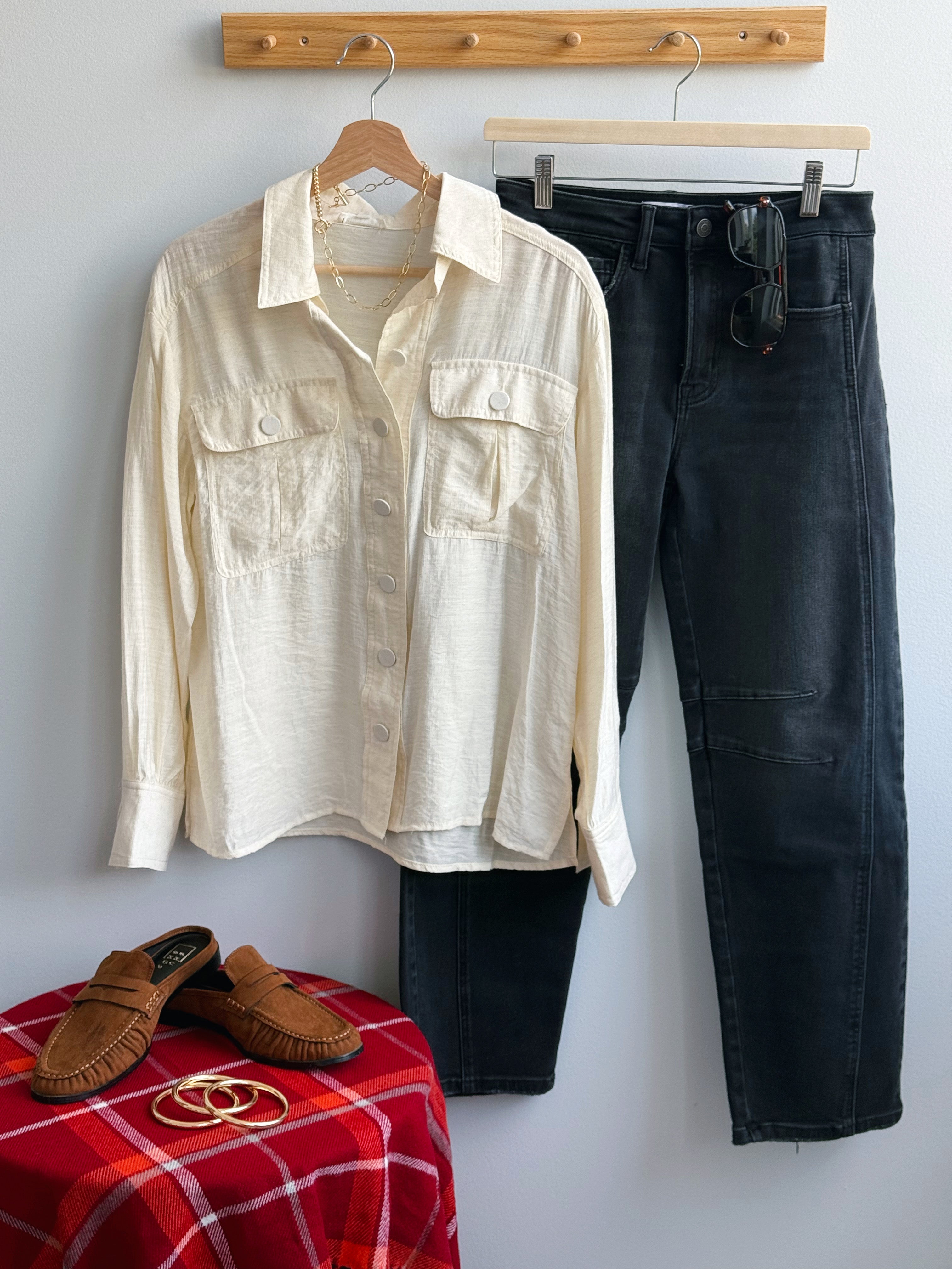 Gail Top - NATURAL - willows clothing L/S SHIRT