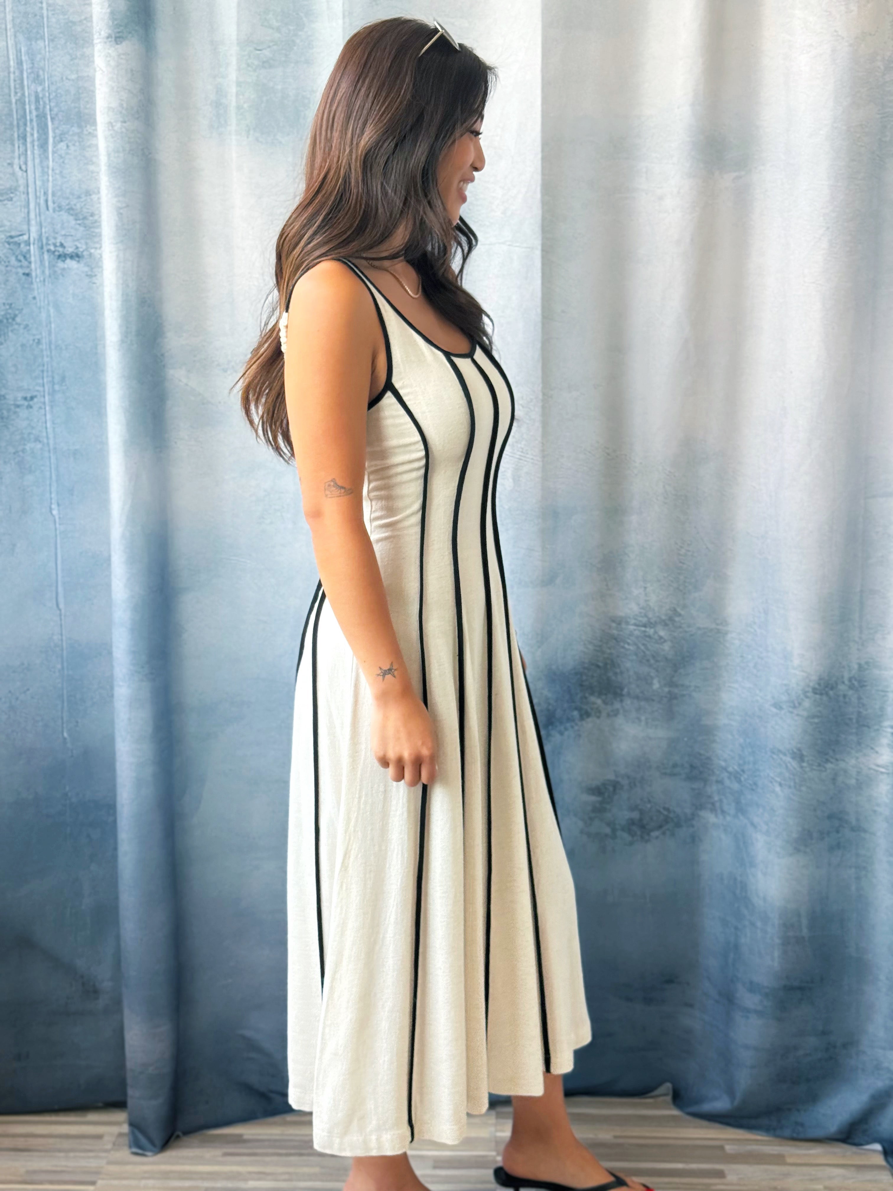 Geneva Dress - NATURAL - willows clothing MIDI DRESS