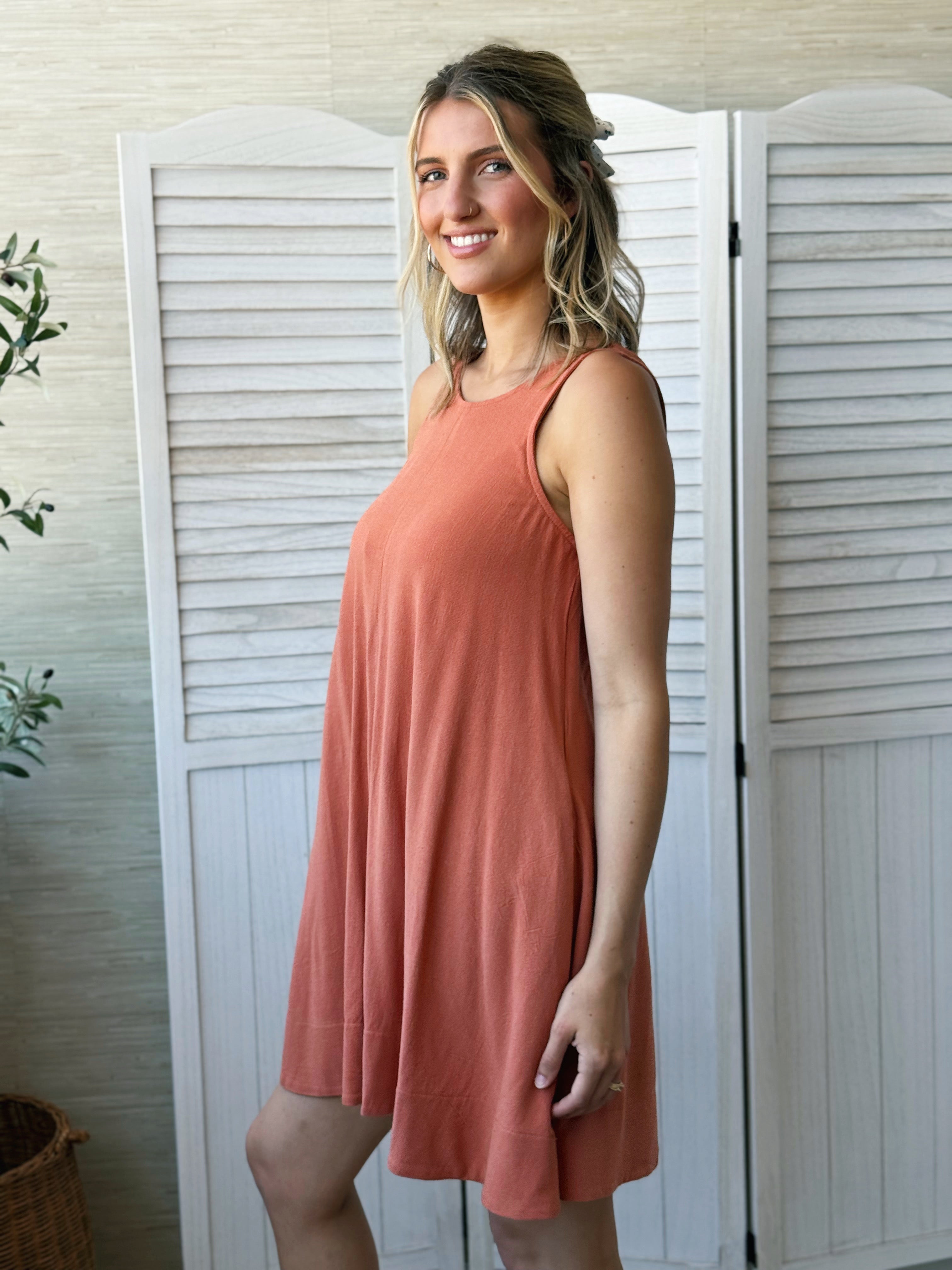 Georgia Dress - TERRACOTTA - willows clothing SHORT DRESS