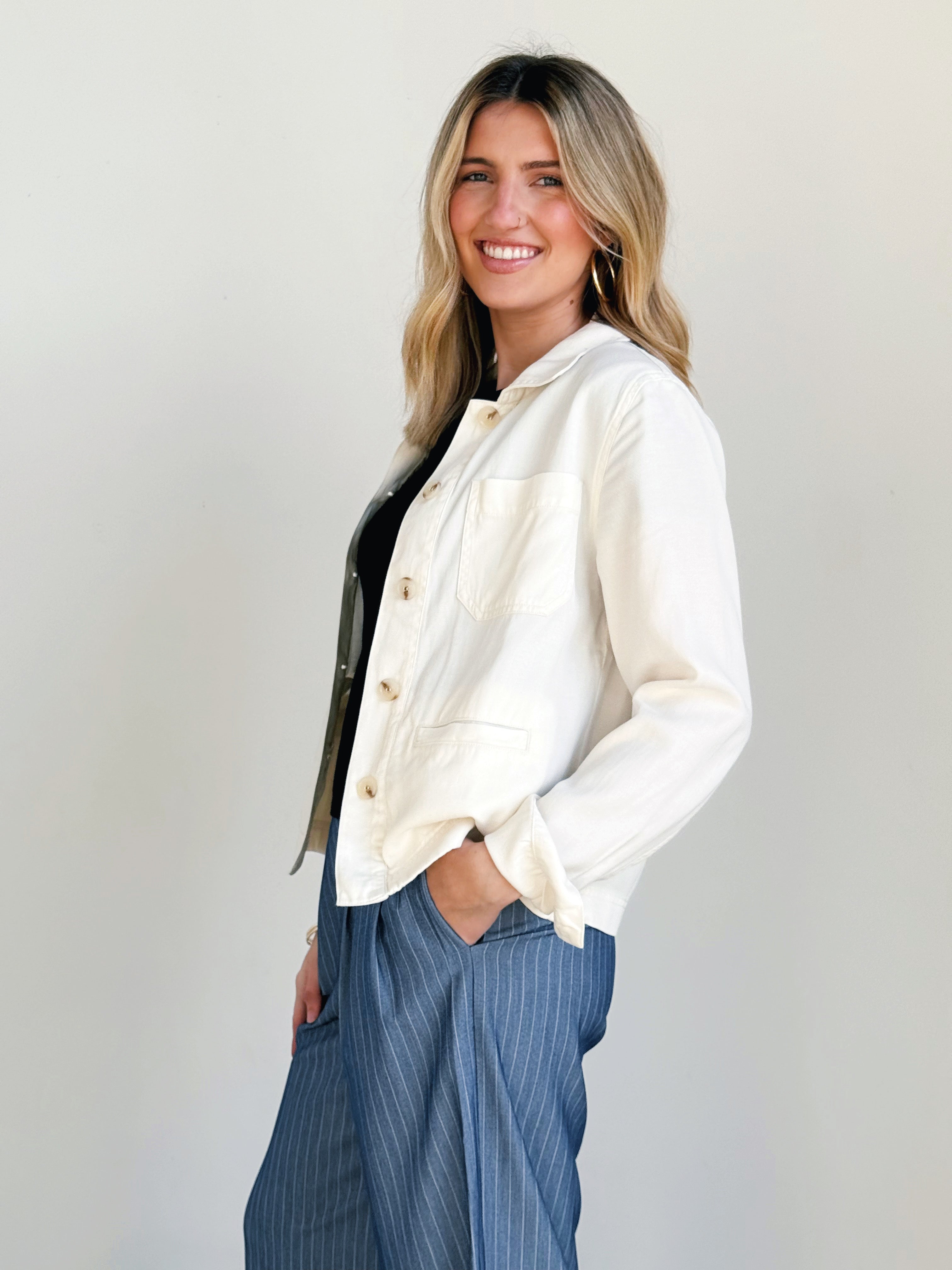 Gina Jacket - IVORY - willows clothing JACKET