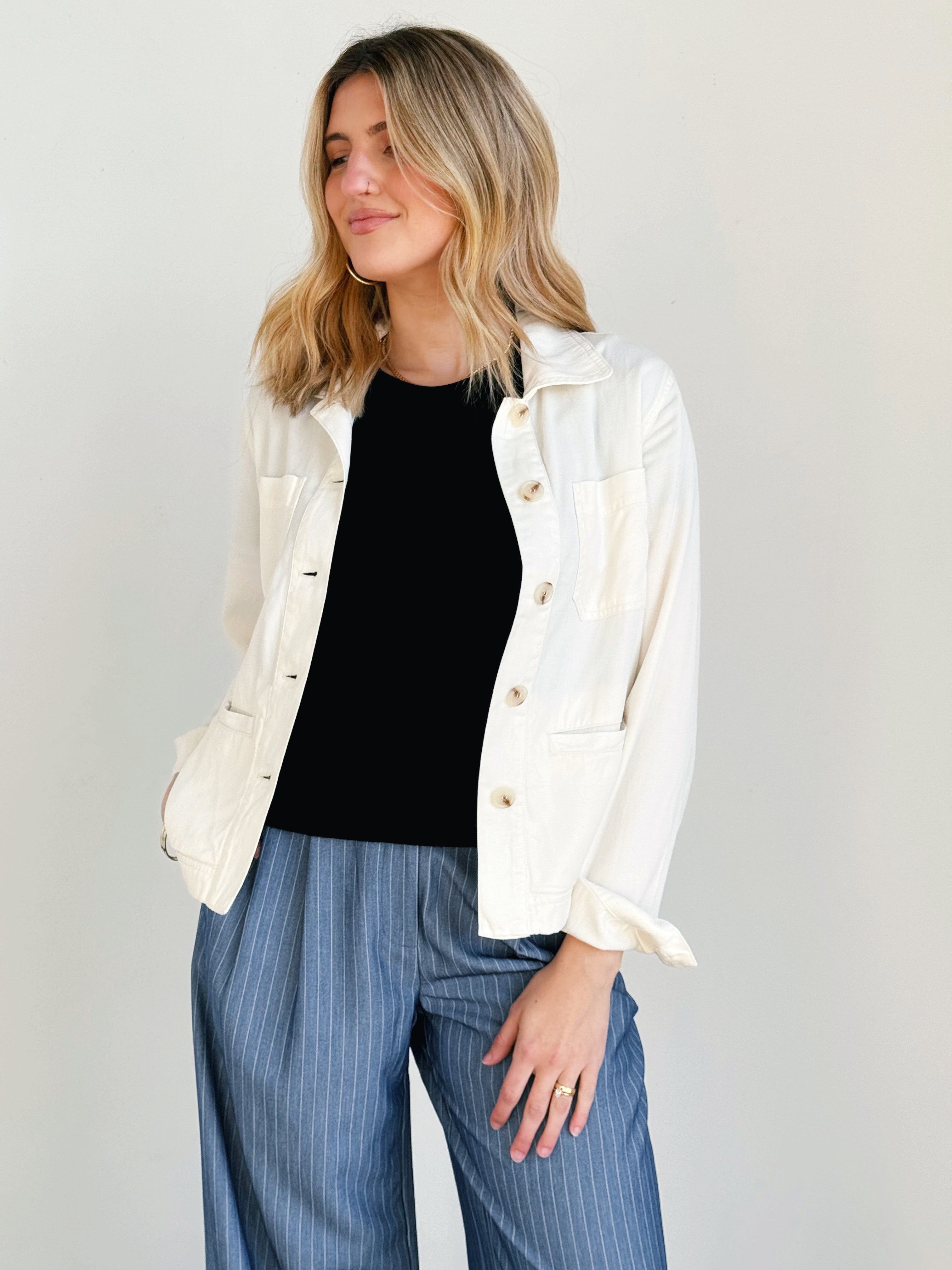 Gina Jacket - IVORY - willows clothing JACKET