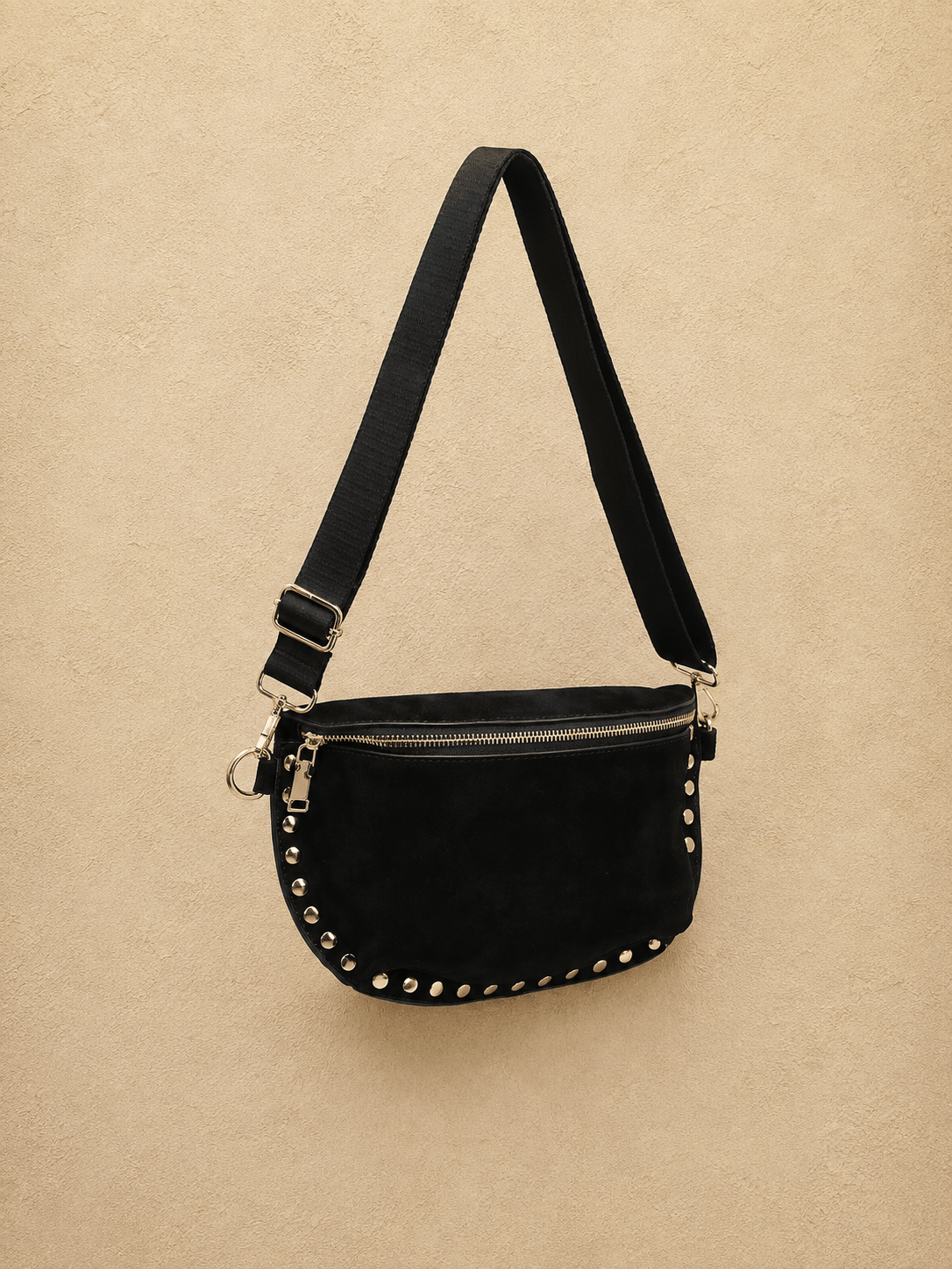 Gizelle Suede Belt Bag - BLACK - willows clothing Crossbody