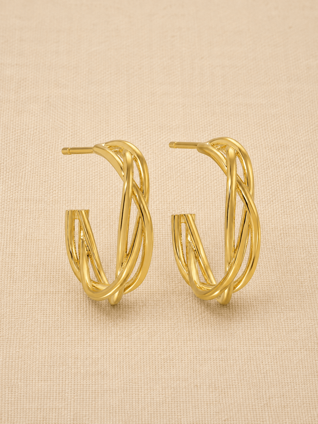 Grace Braided Hoops - GOLD - willows clothing EARRINGS