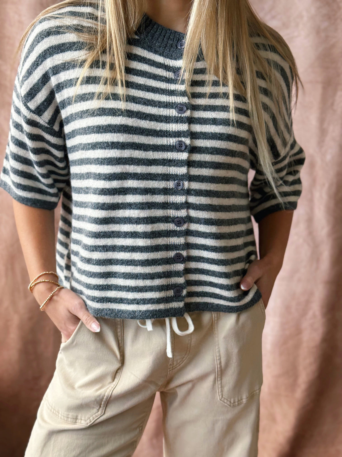 Grown With Love Cardigan - CHARCOAL - willows clothing Cardigan