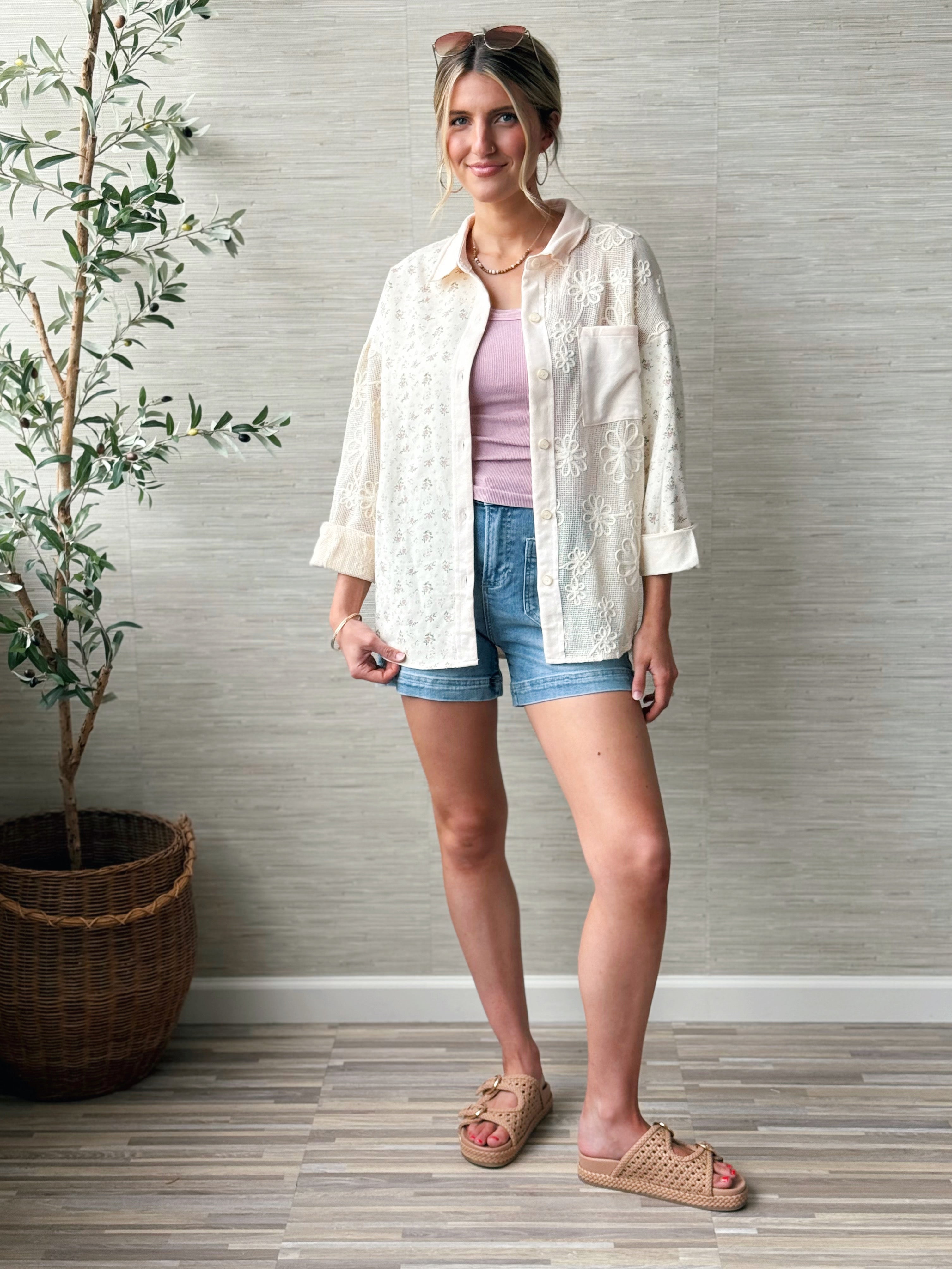 Hailey Top - BLUSH MIX - willows clothing BLOUSE