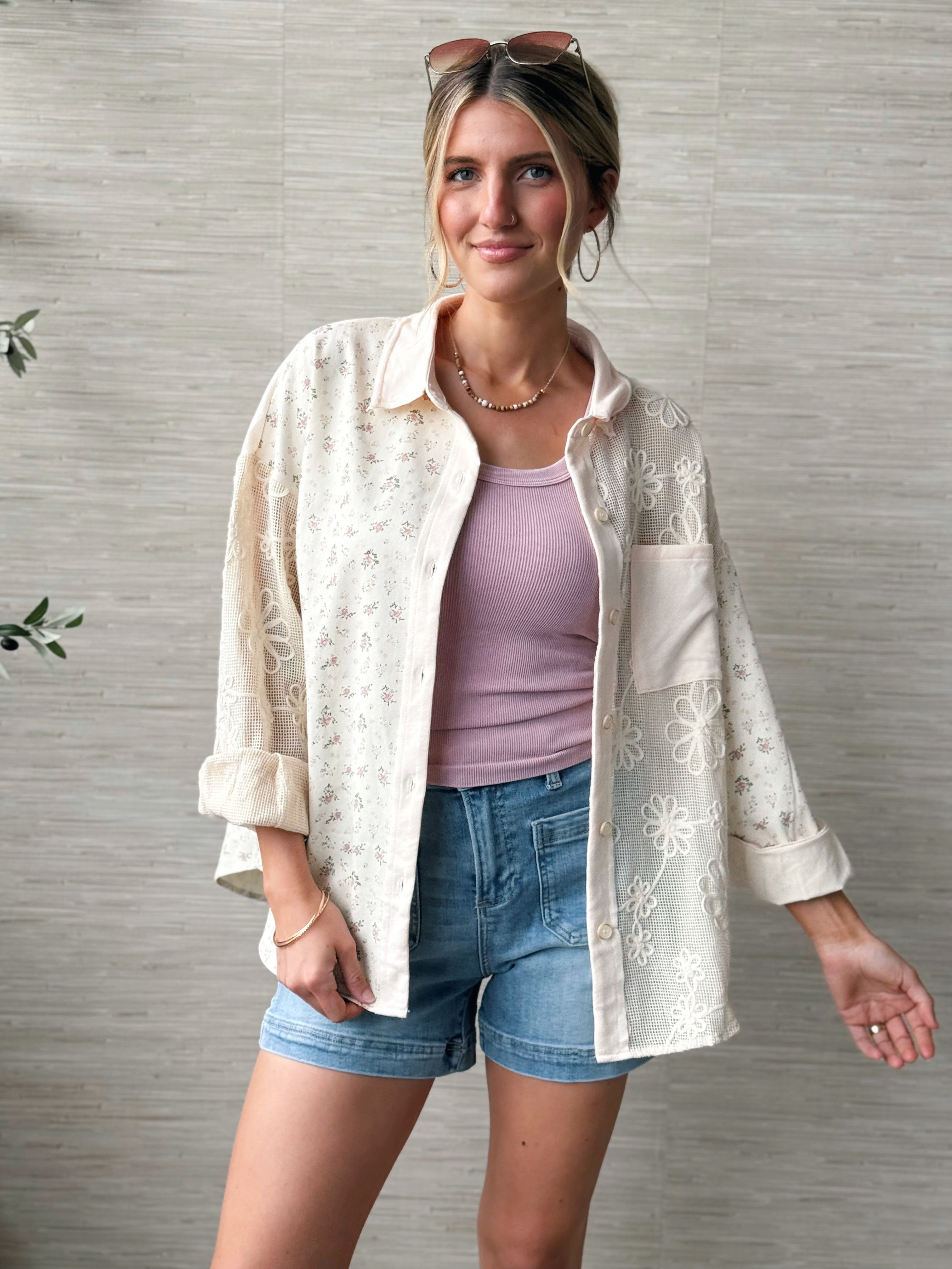 Hailey Top - BLUSH MIX - willows clothing BLOUSE