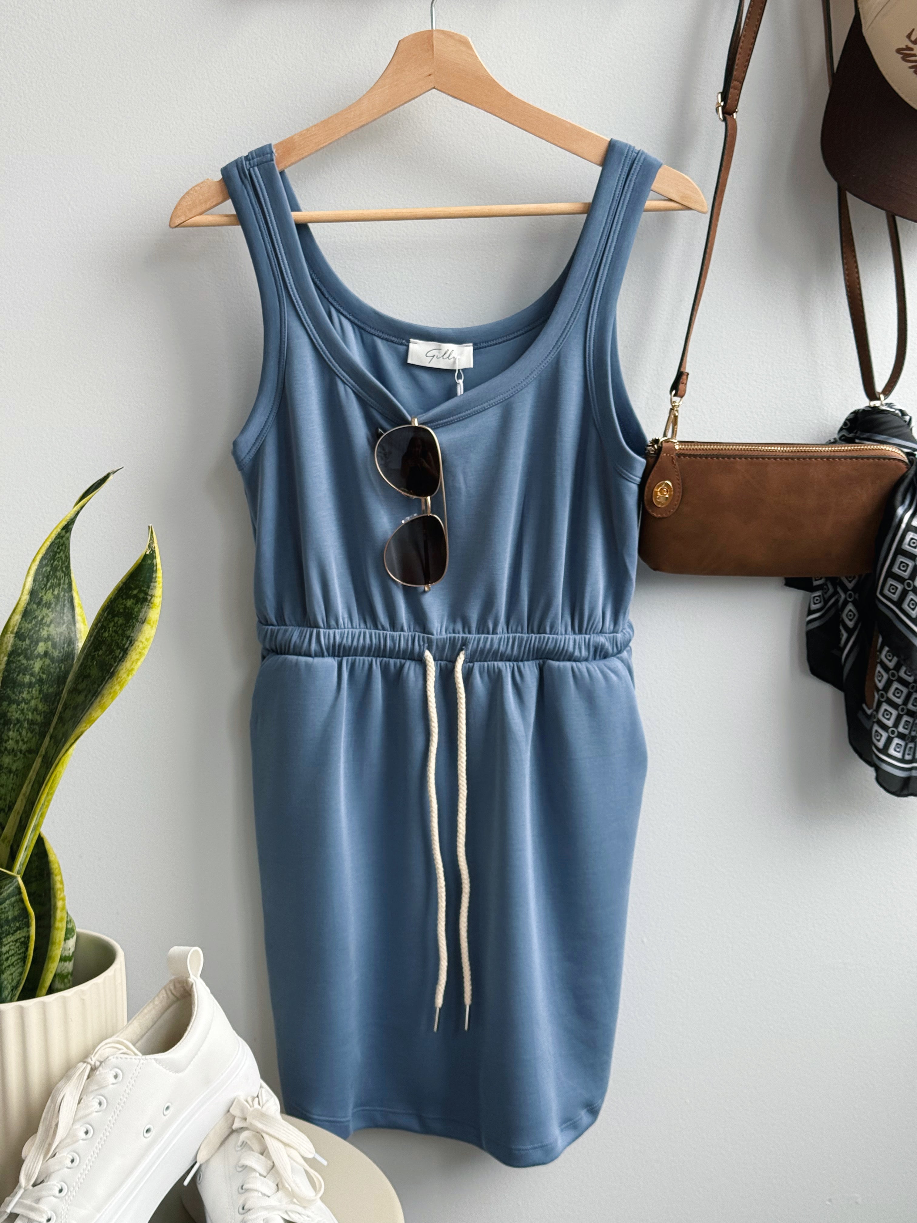 Hampton Dress - DENIM BLUE - willows clothing SHORT DRESS
