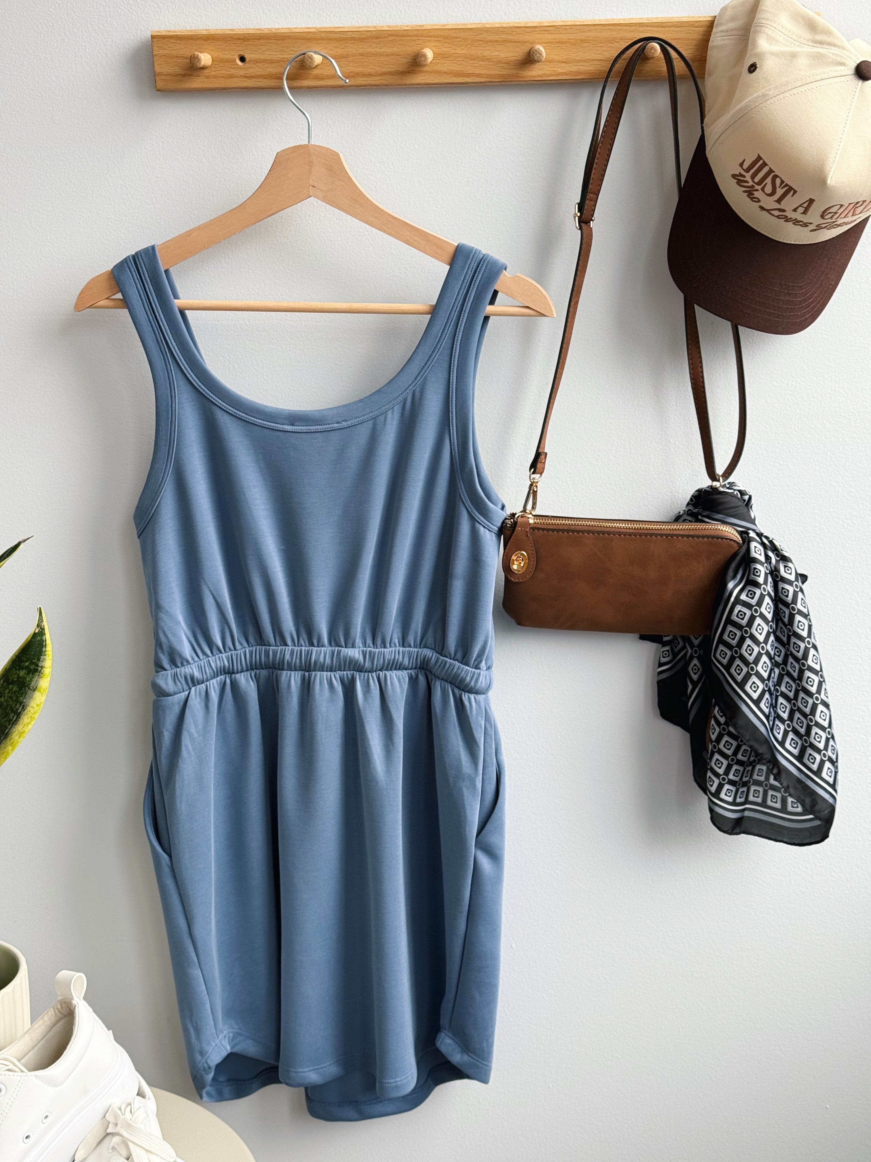 Hampton Dress - DENIM BLUE - willows clothing SHORT DRESS