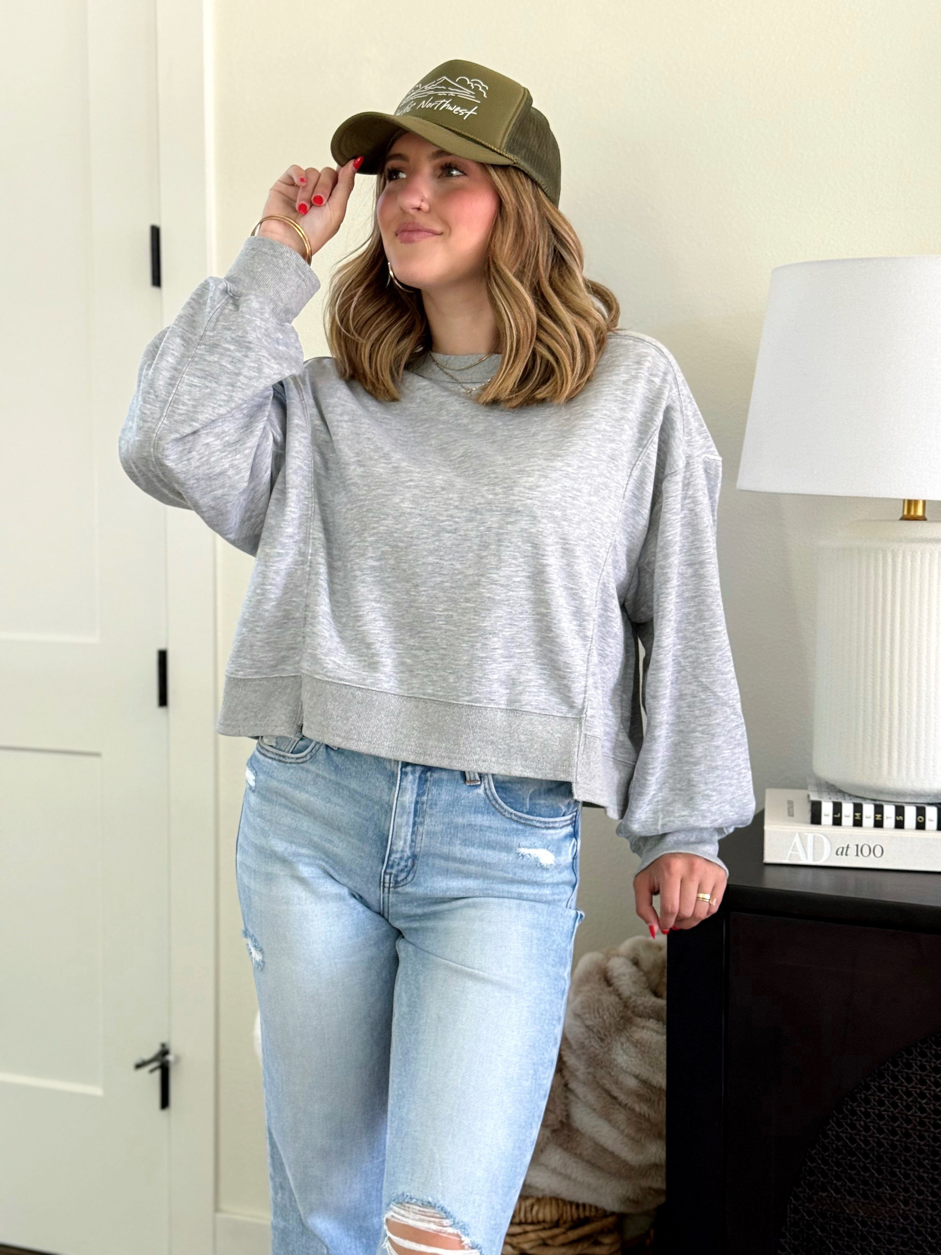 Hansen Sweatshirt - HEATHER GREY - willows clothing SWEATSHIRT