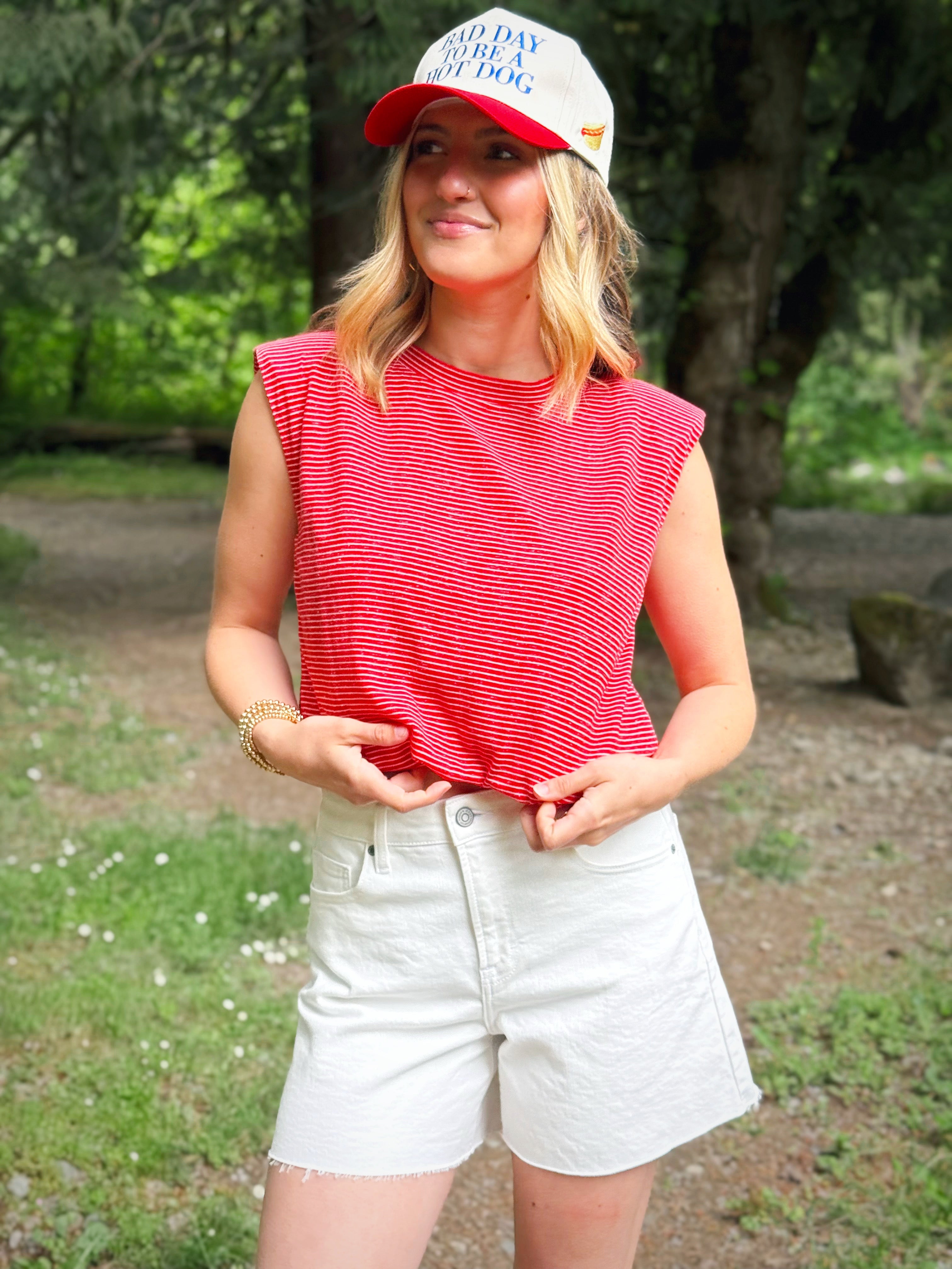 Happy Camper Tank - RED - willows clothing S/S SHIRT