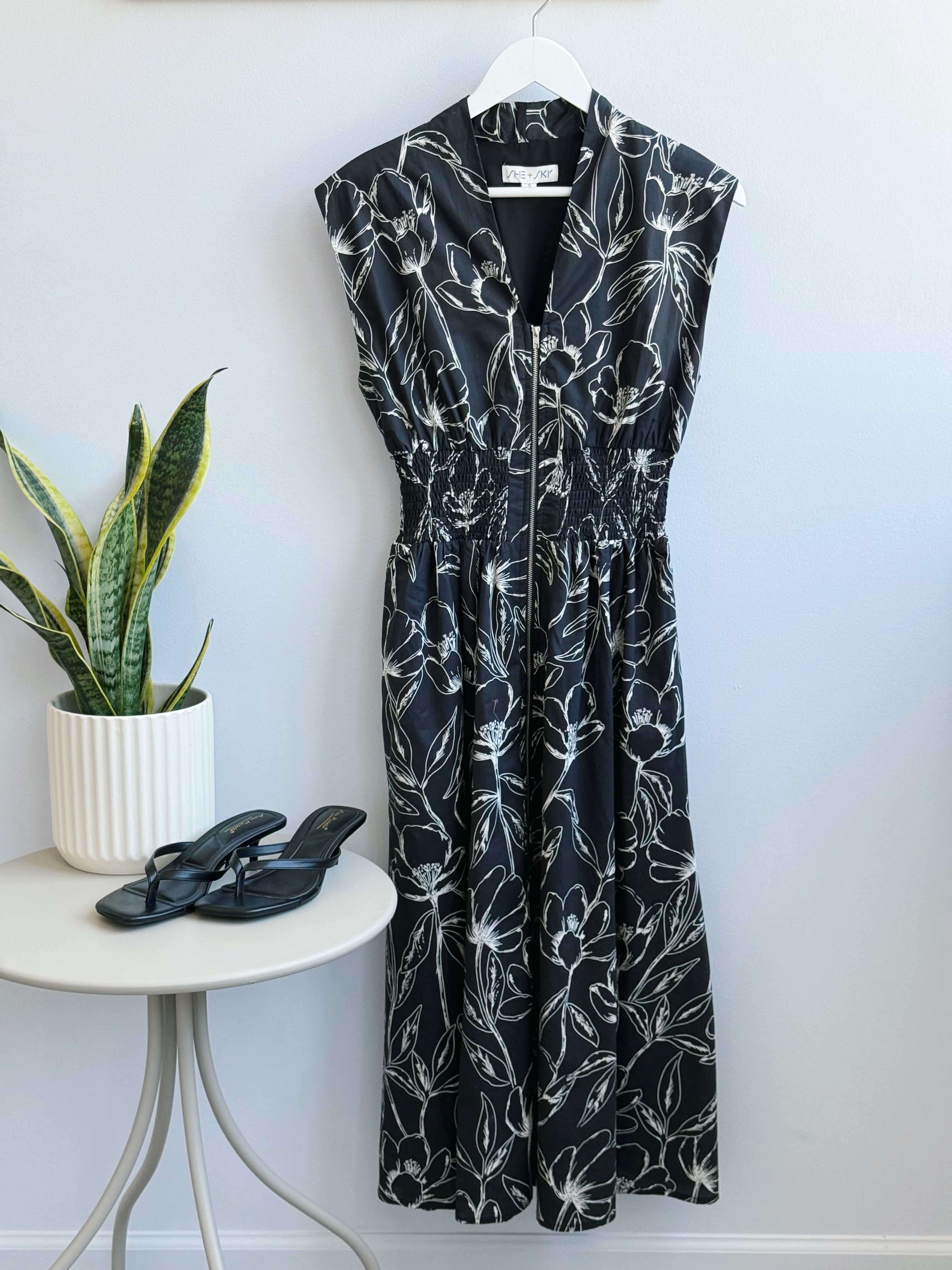 Harriet Dress - BLACK - willows clothing MIDI DRESS