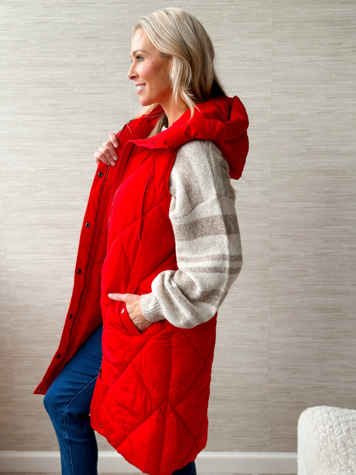 Harvest Honey Vest - RED - willows clothing VEST