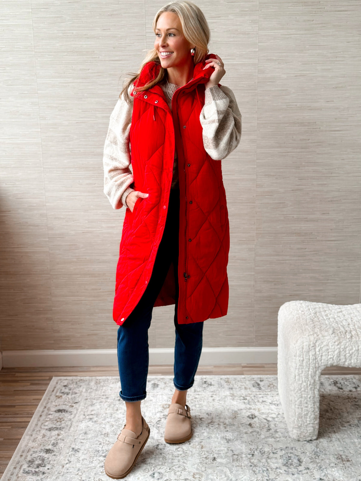 Harvest Honey Vest - RED - willows clothing VEST