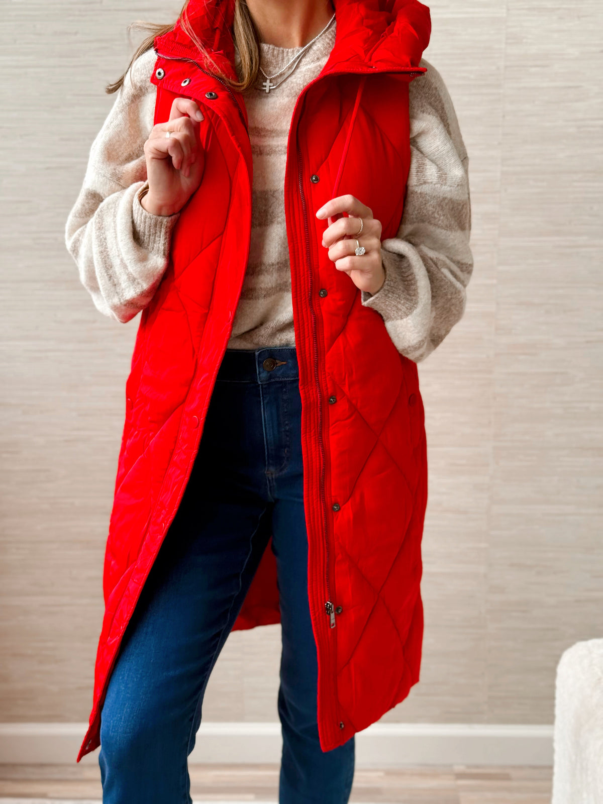 Harvest Honey Vest - RED - willows clothing VEST
