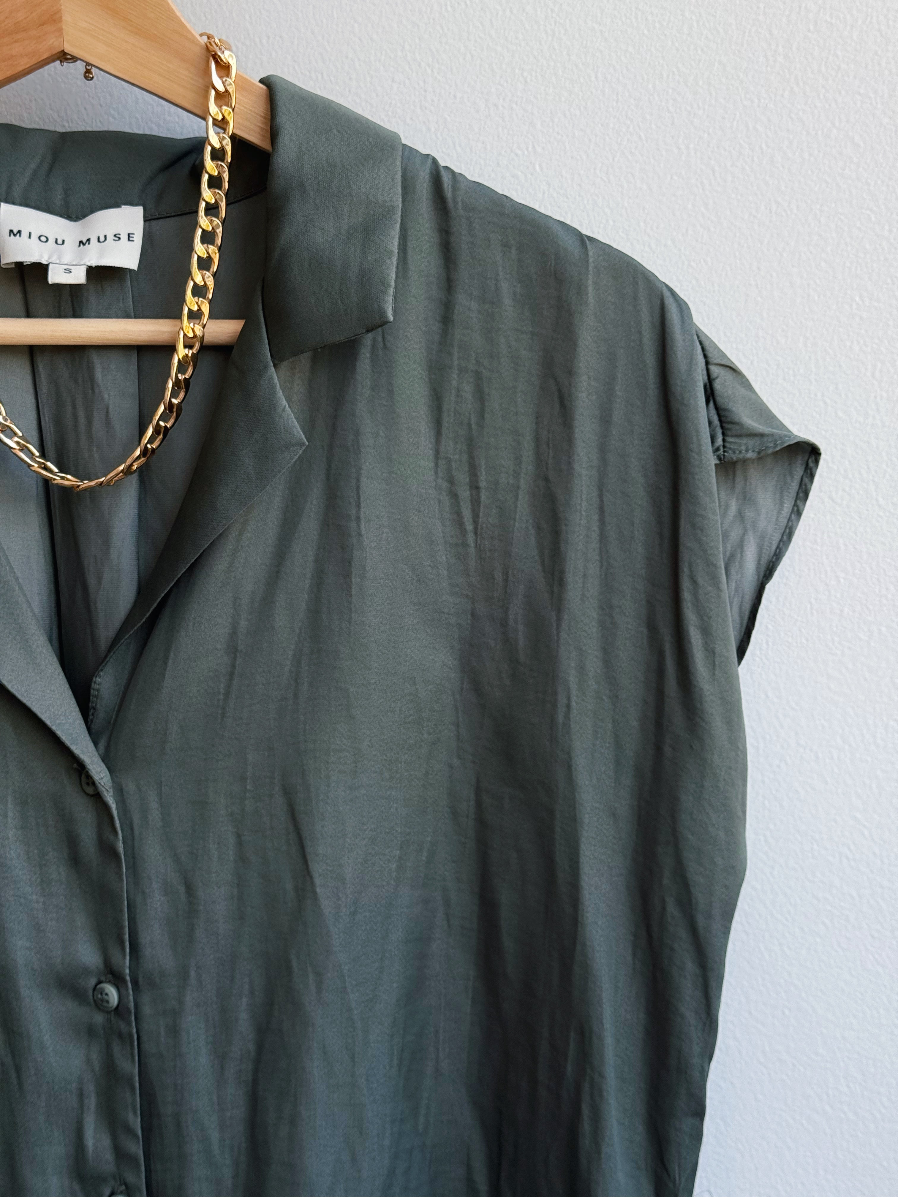 Hazel Blouse - DEEP GREEN - willows clothing BLOUSE
