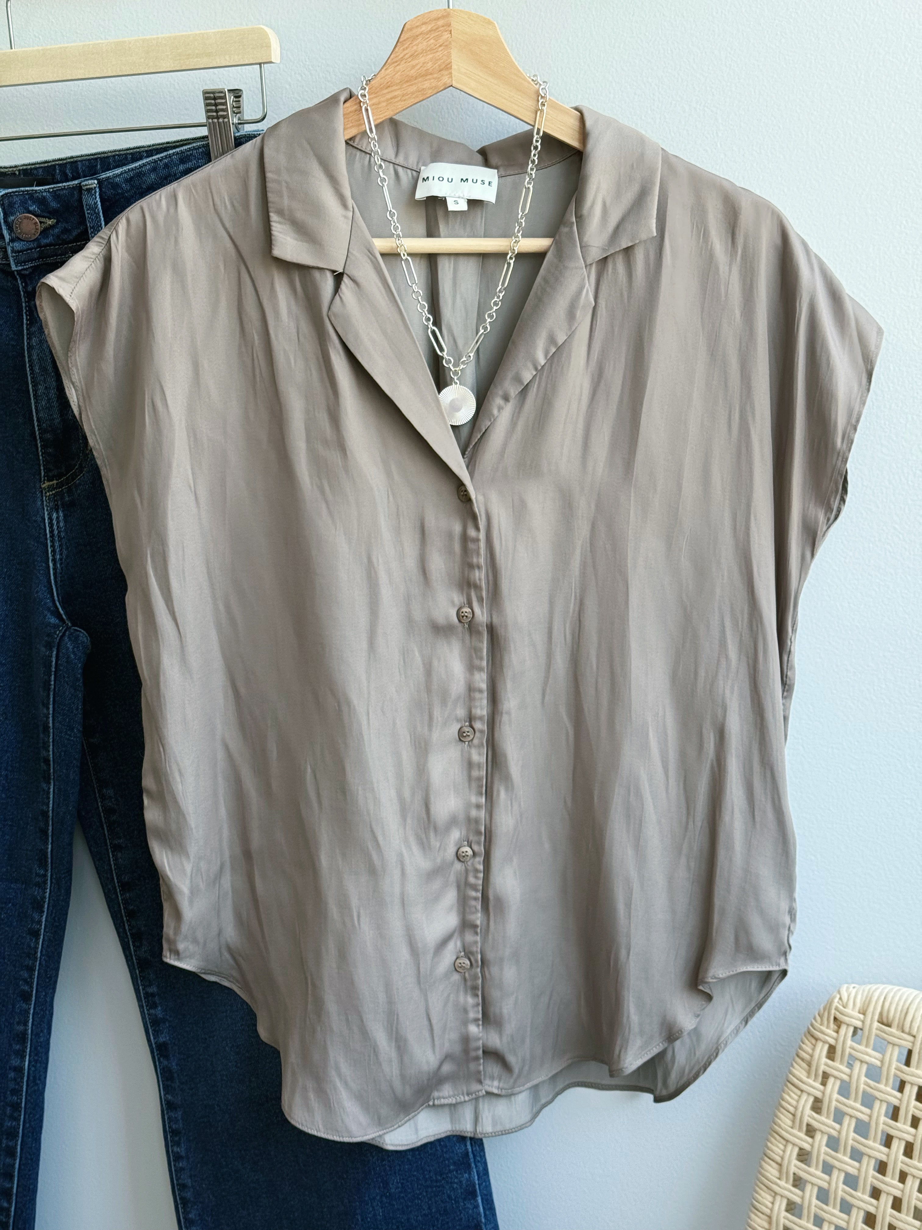 Hazel Blouse - TAUPE GREY - willows clothing BLOUSE