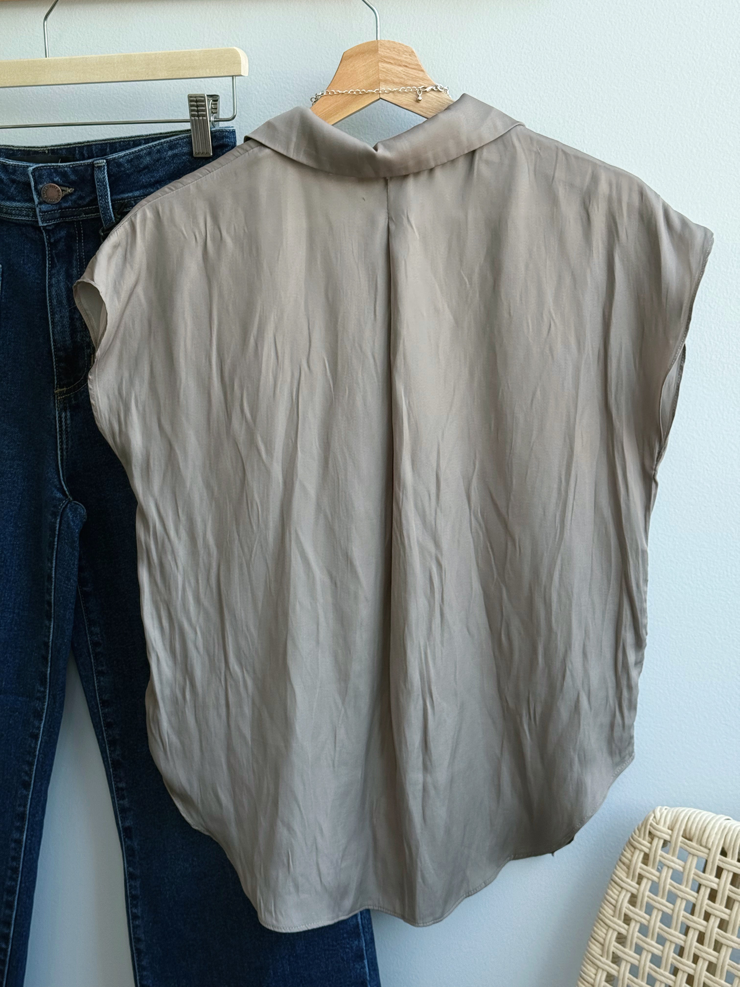 Hazel Blouse - TAUPE GREY - willows clothing BLOUSE