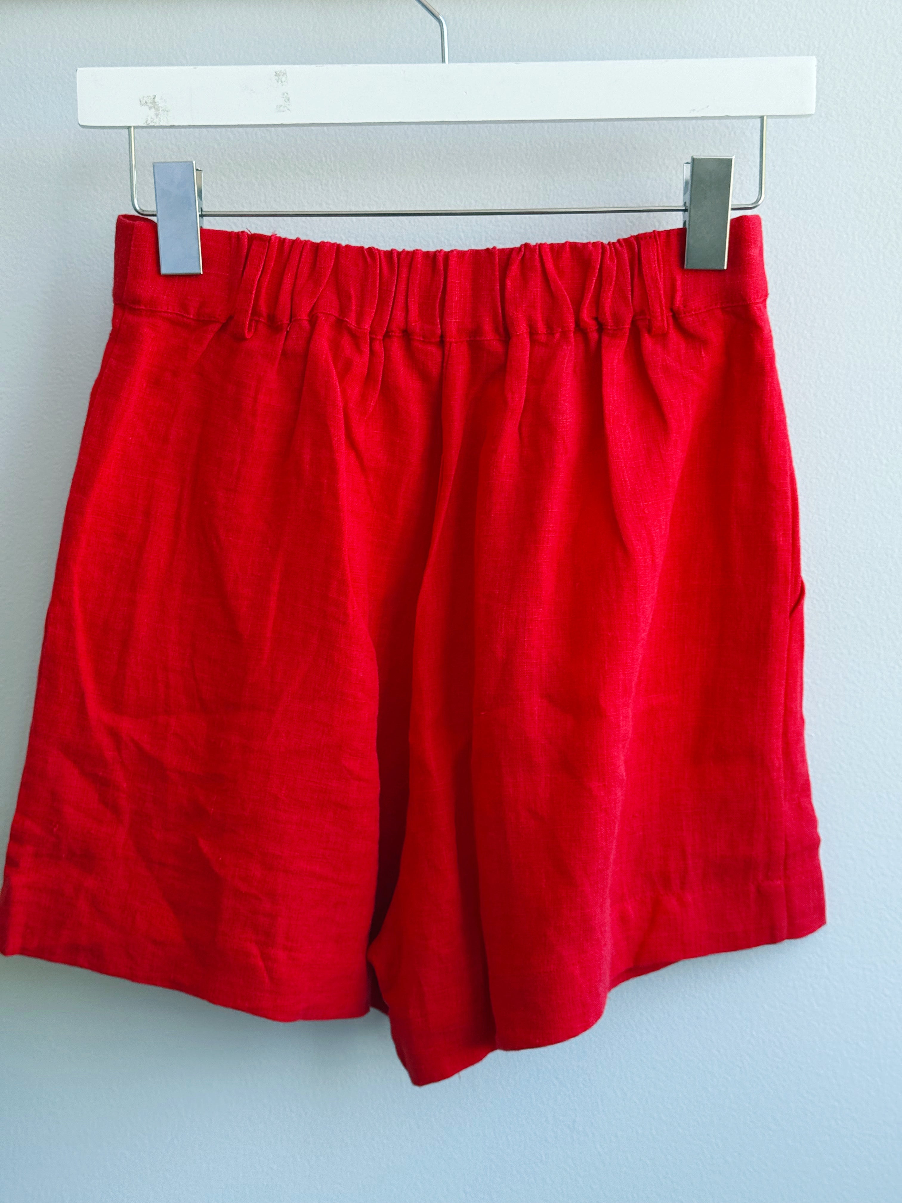 Heart to Heart Shorts - RED - willows clothing SHORTS