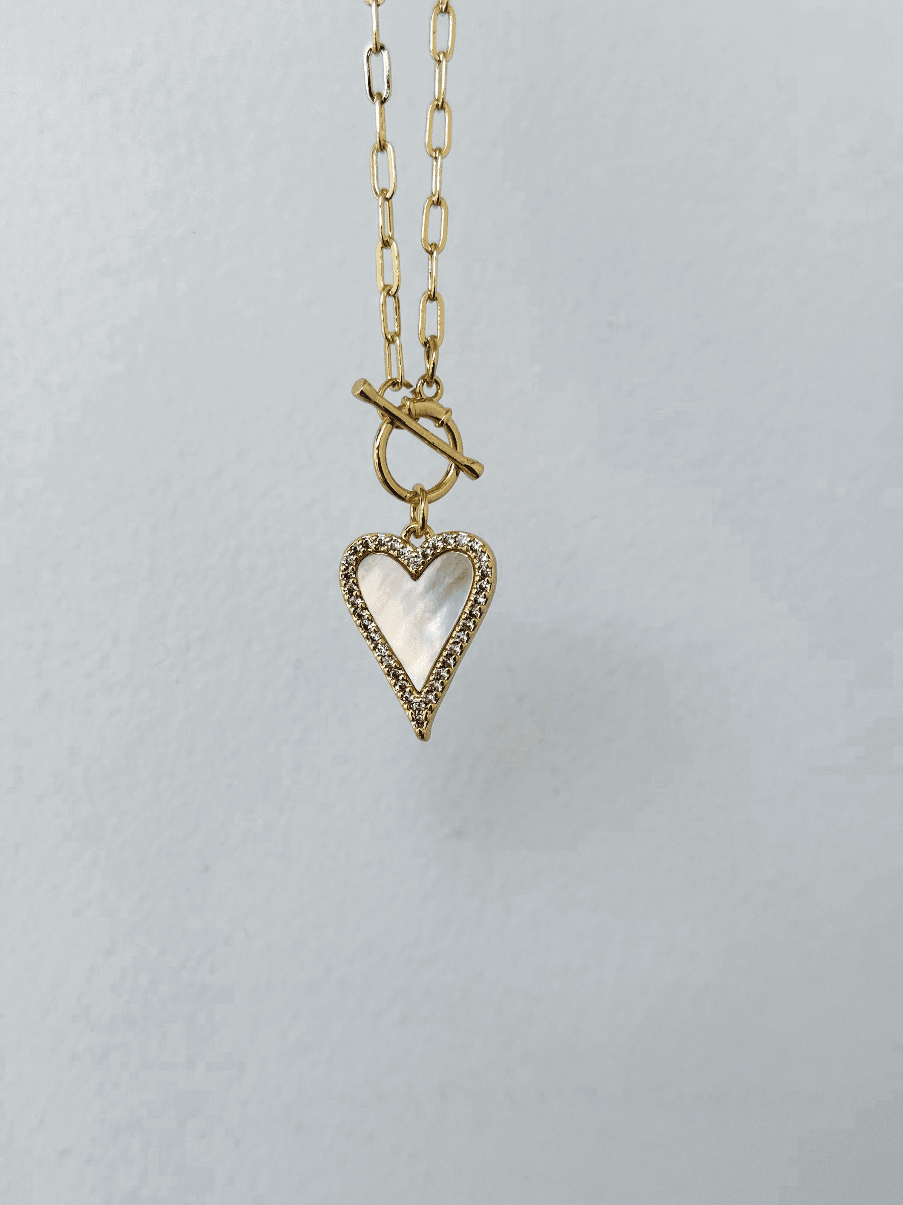 Heart Toggle Necklace - GOLD - willows clothing NECKLACE