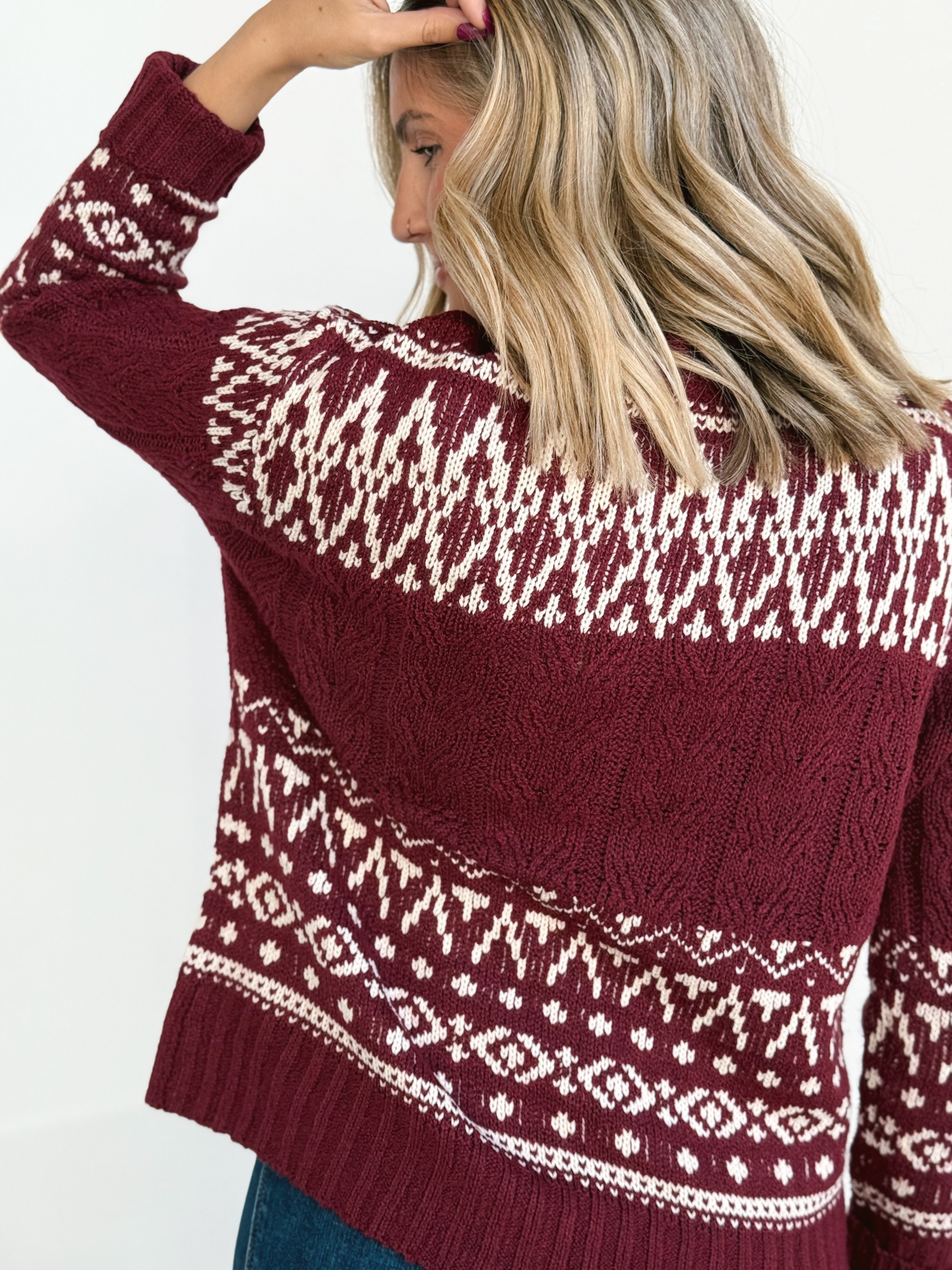 Hearth Sweater - WINE - willows clothing SWEATER