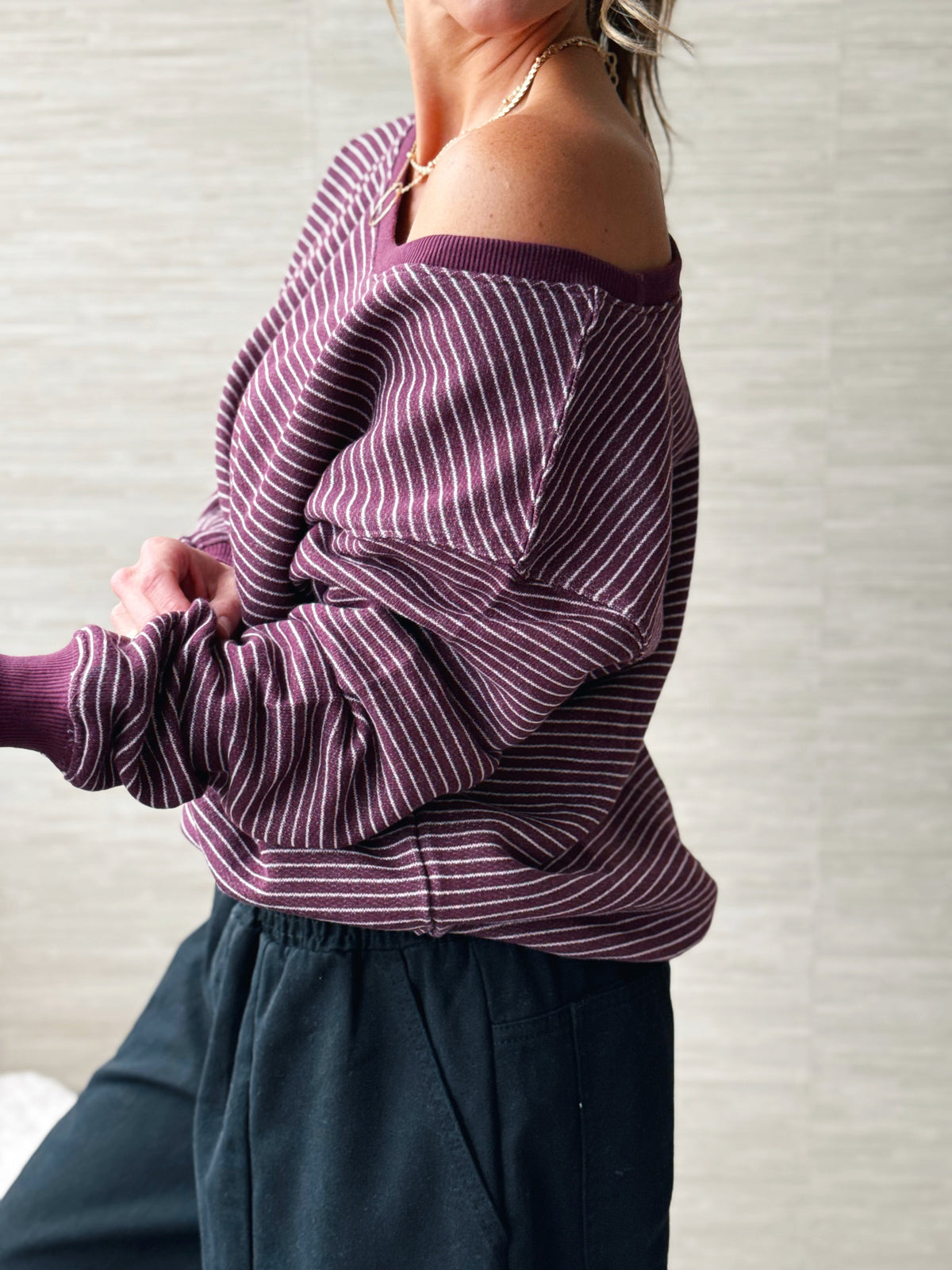 Here for the Cozy Sweater - DARK CHERRY - willows clothing SWEATER