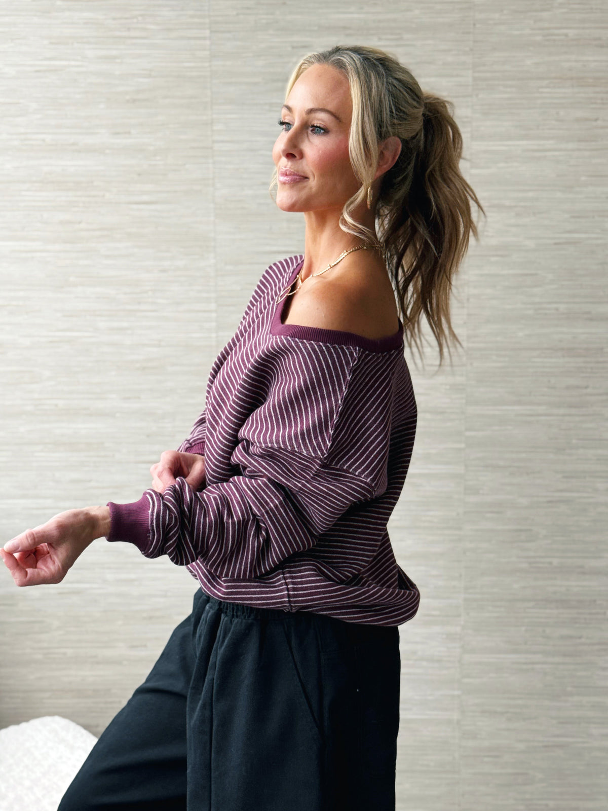 Here for the Cozy Sweater - DARK CHERRY - willows clothing SWEATER