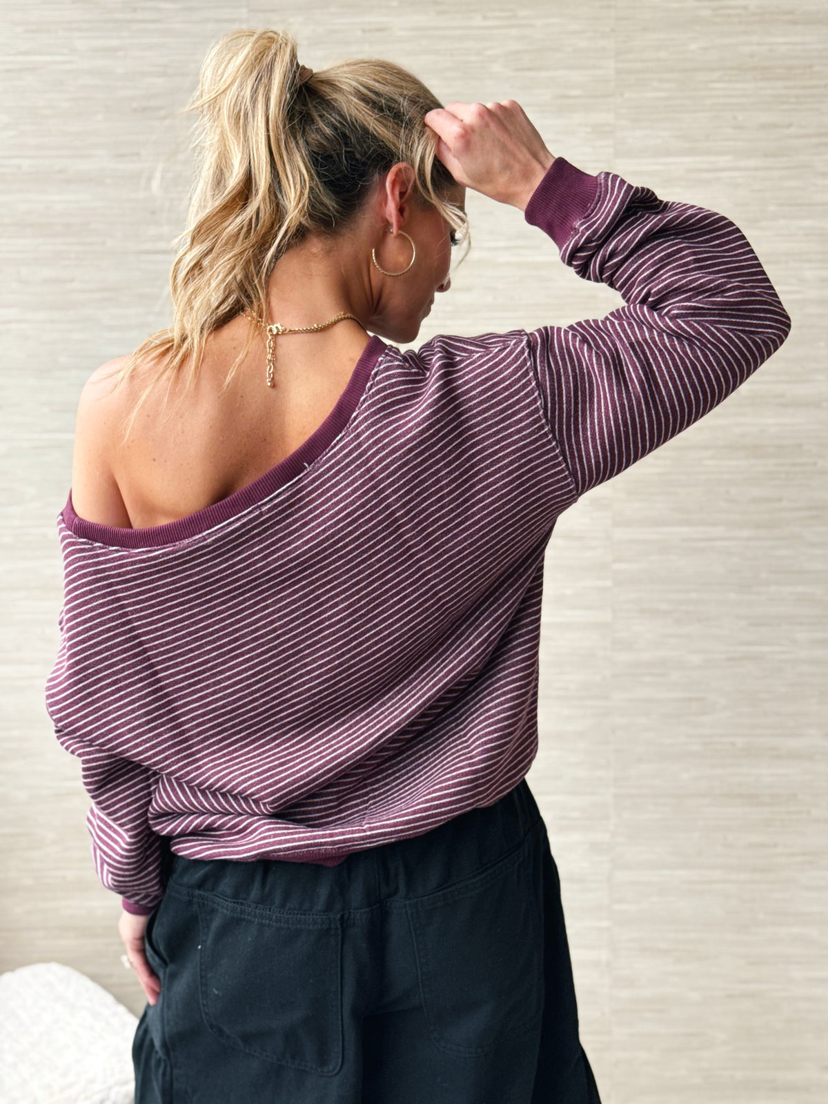 Here for the Cozy Sweater - DARK CHERRY - willows clothing SWEATER