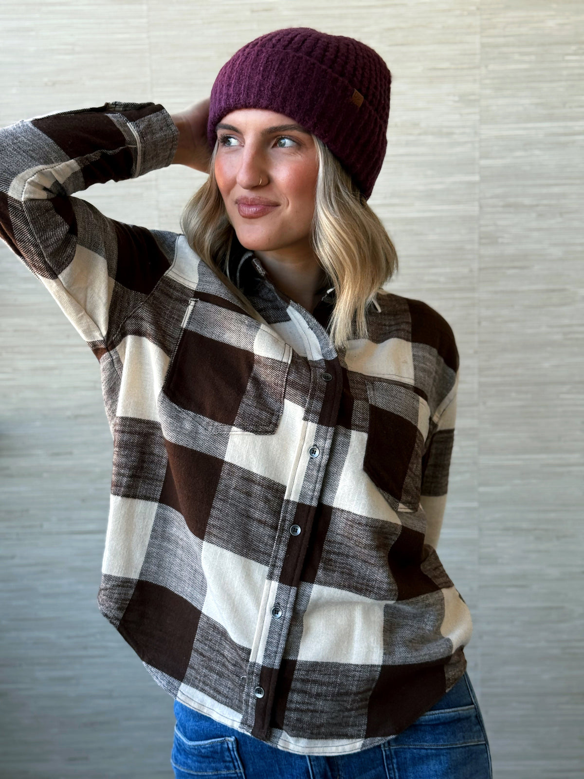 Heritage Flannel - BROWN - willows clothing L/S SHIRT