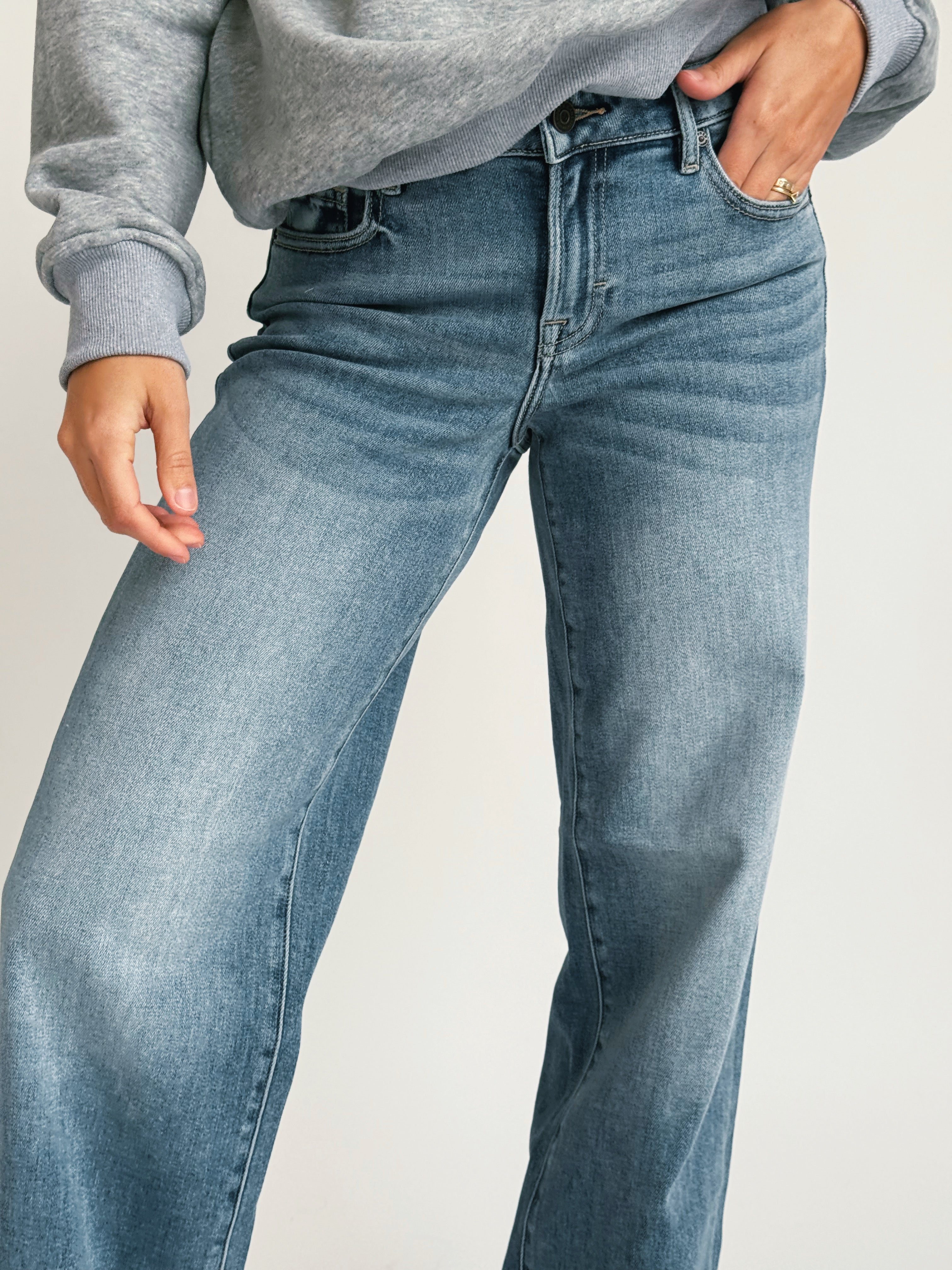 [HIDDEN] Logan Jean - MEDIUM DARK - willows clothing Boyfriend Jeans